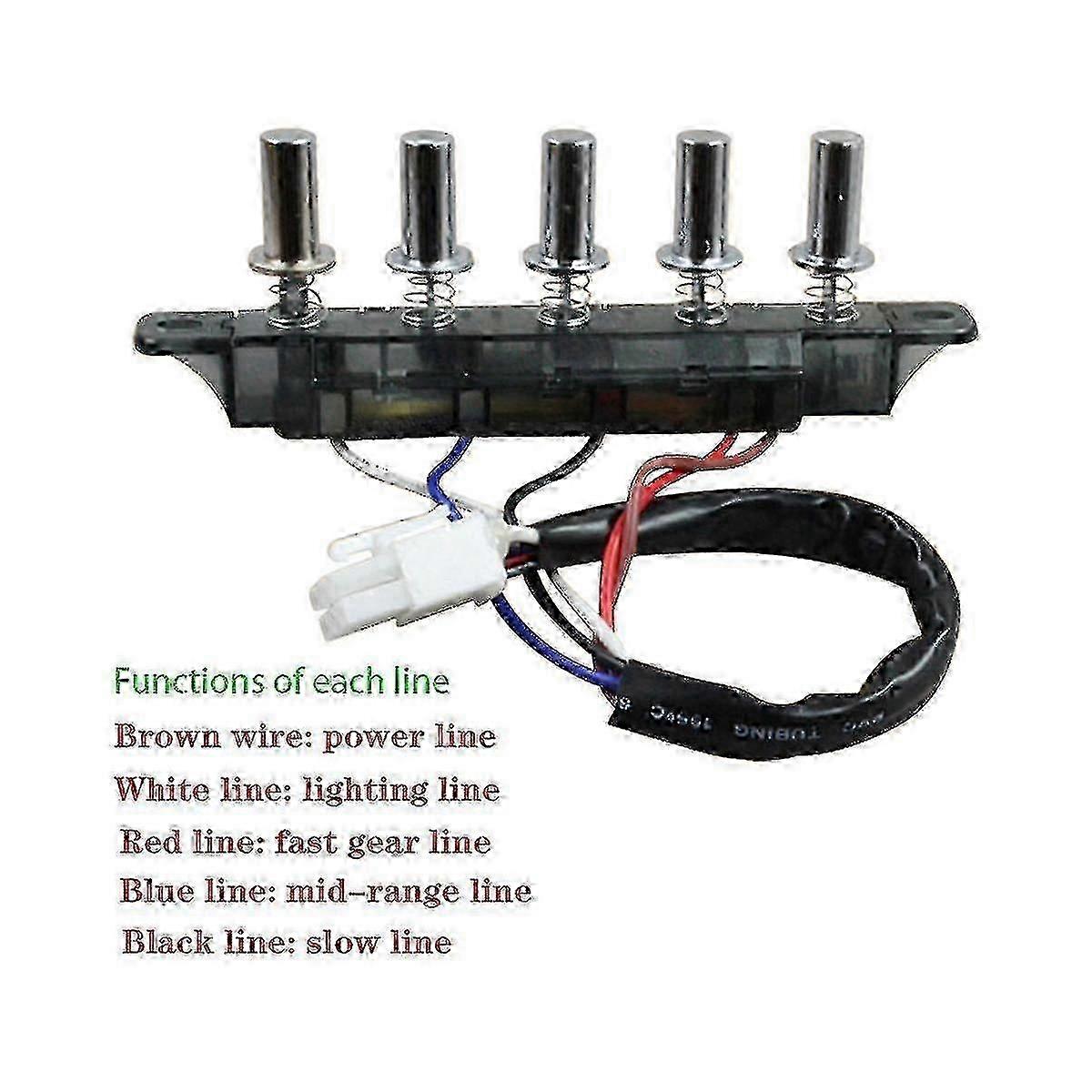 Universal Replacement 5-Button Control Panel for Range Hoods Fits Most Models