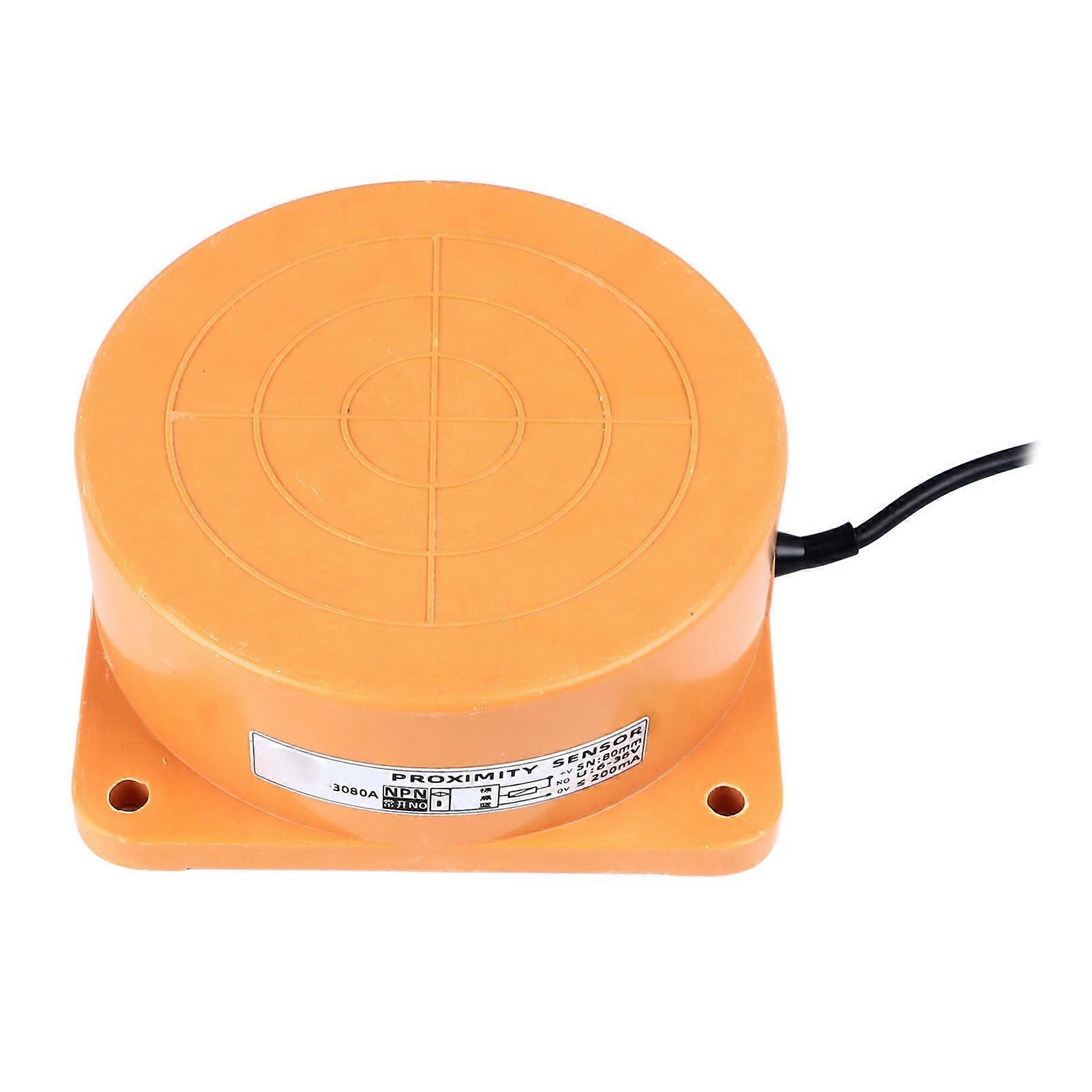 Inductive Proximity Sensor NPN 3 Wire Normally Open Metal Sensing Proximity Switch 80mm Detection Distance DC6‑36V 