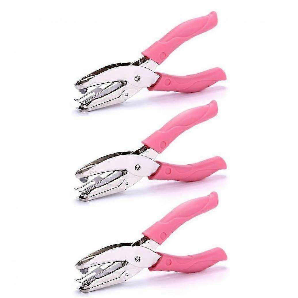 3pcs Single Hole Punch Handheld Paper Punch for DIY Crafts Tags Clothes Tickets with Soft Grip