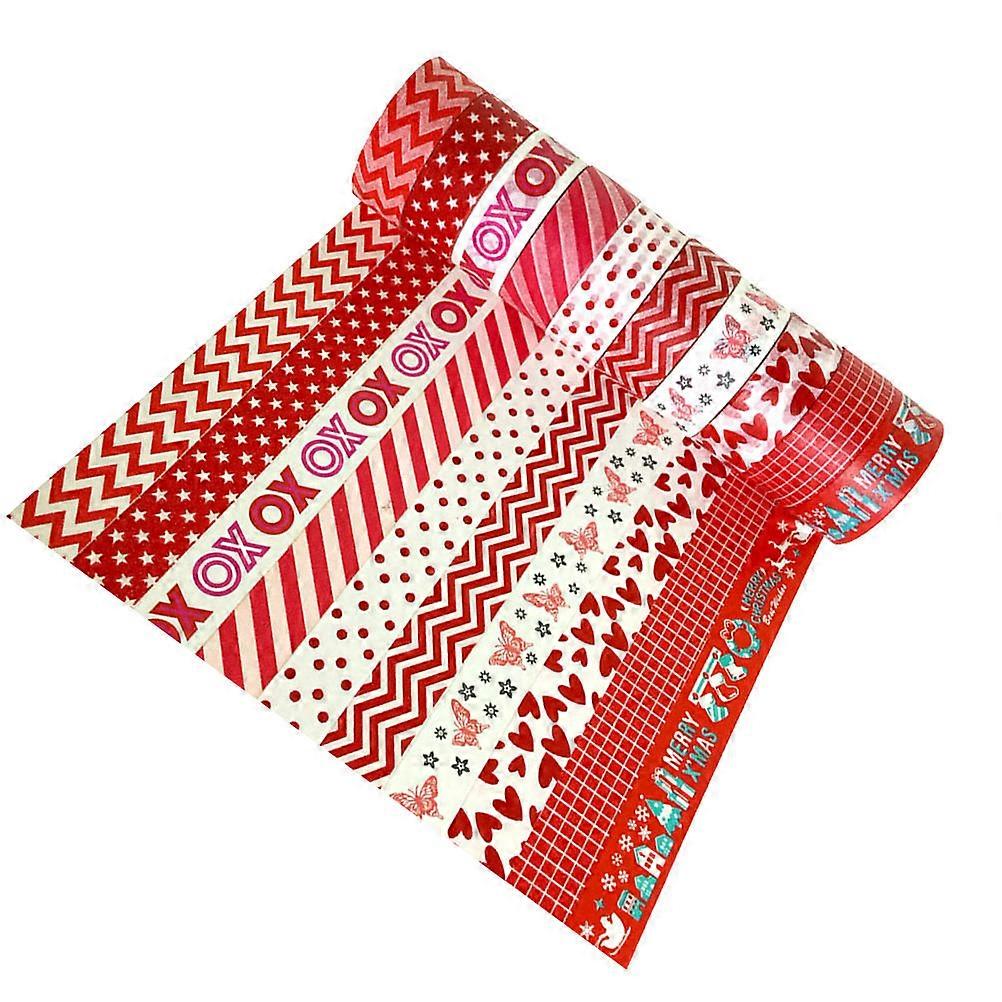 Aesthetic Washi Tape Bright-Colored Sticky Highlighting Pages Books Decoration Craft Projects 10Pcs