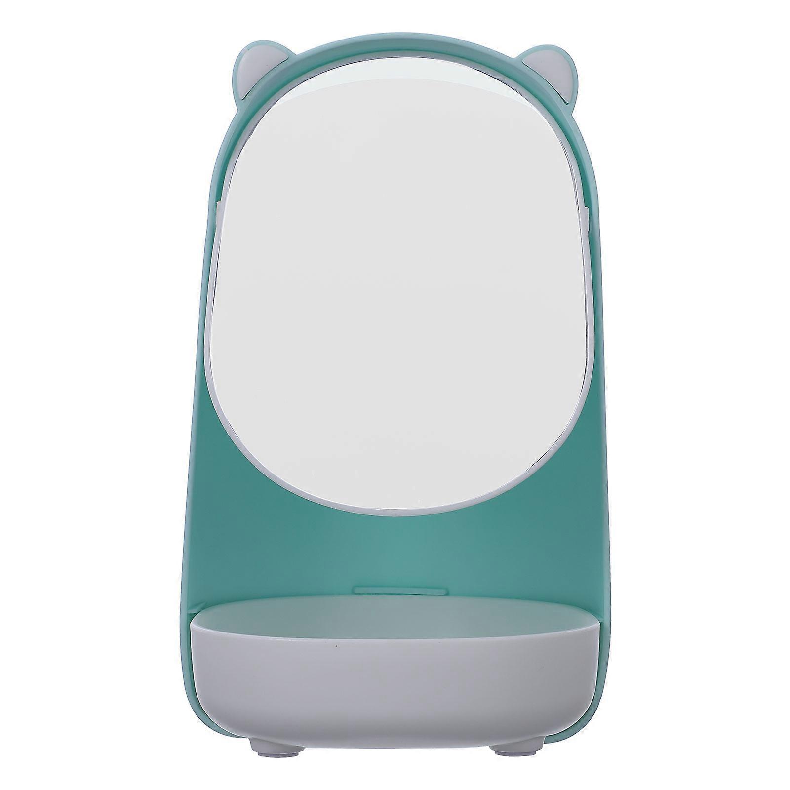 Blue Desk Mirror for Home Use Compact Size Lightweight PP Material Clear Surface