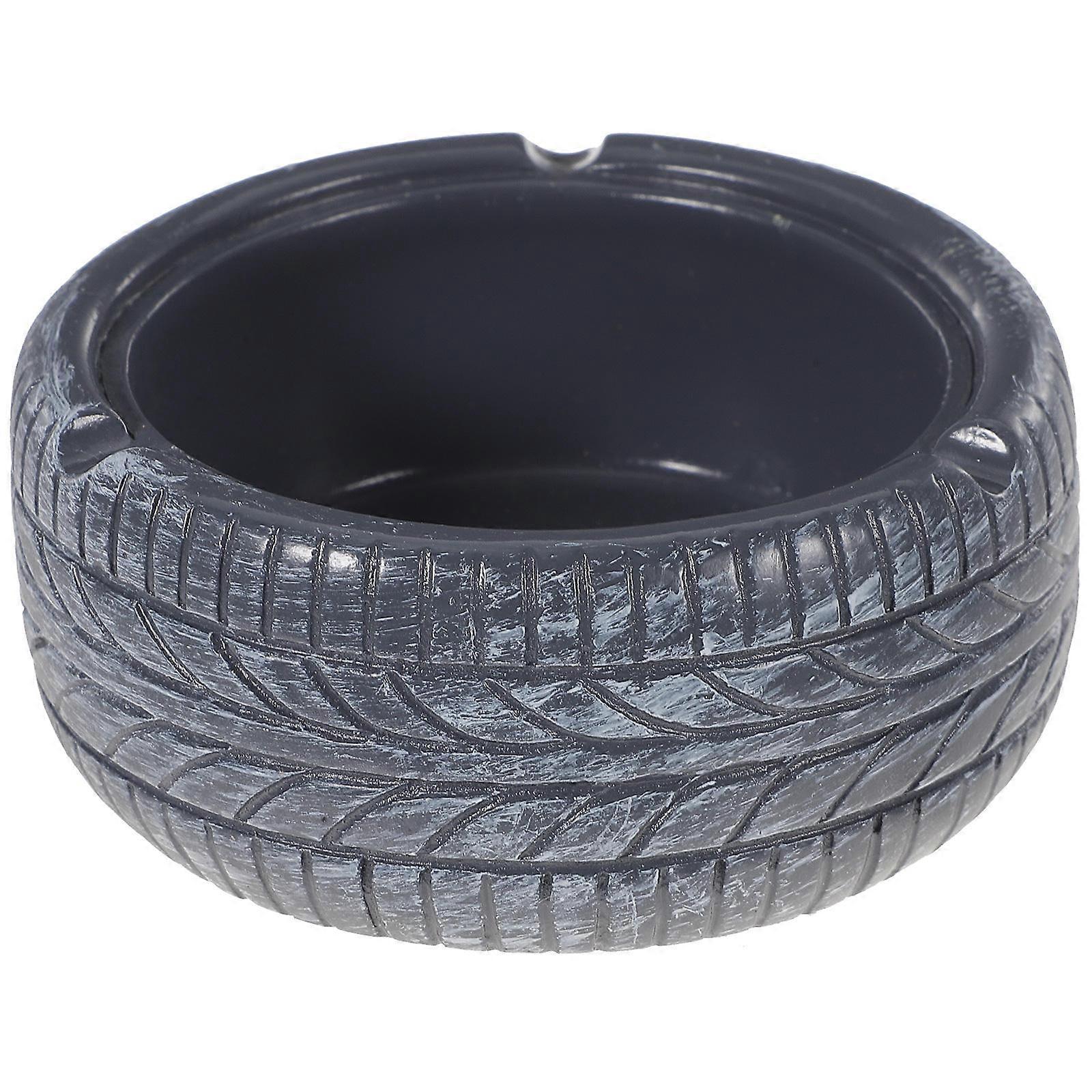 Resin Ashtray Vintage Simulation Tire Compact Design Collect Ash Home Office Use 1Set