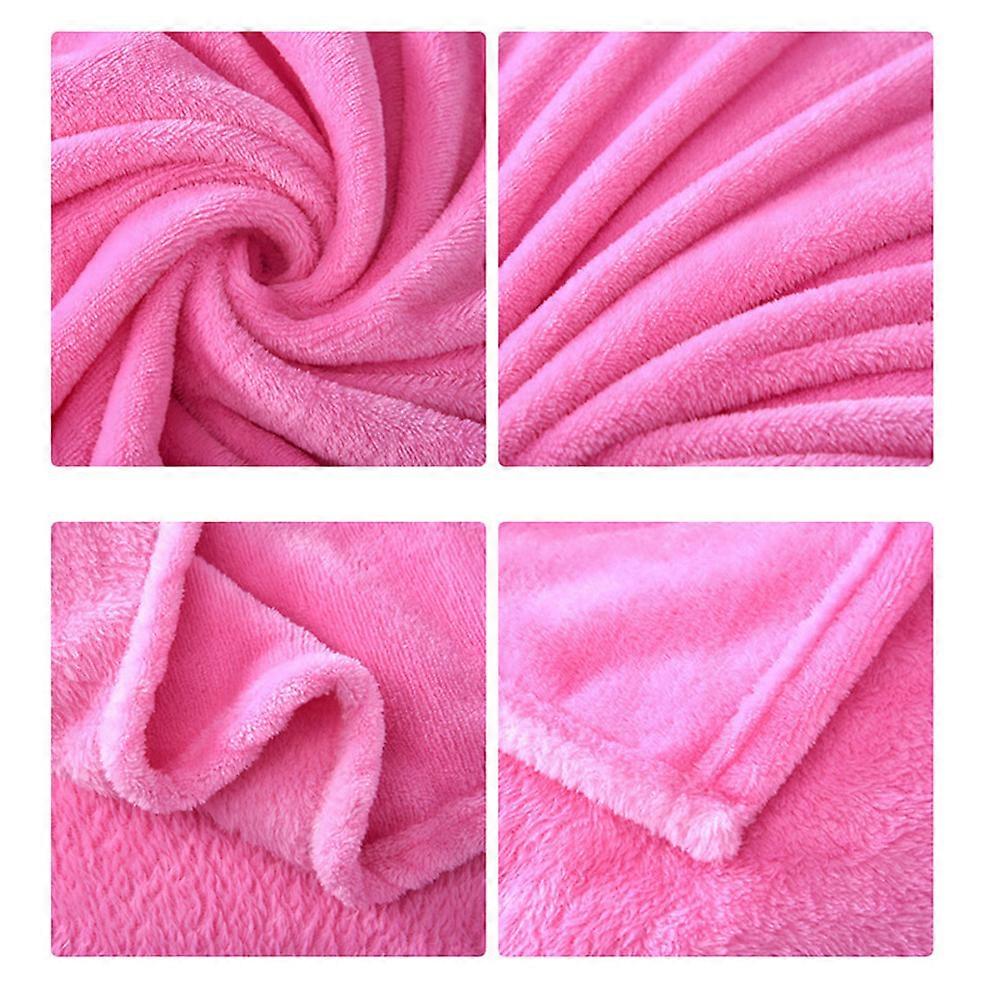 Bed Throw Blanket Flannel Fleece Warm Pink 70x100cm Comfortable 1Pack