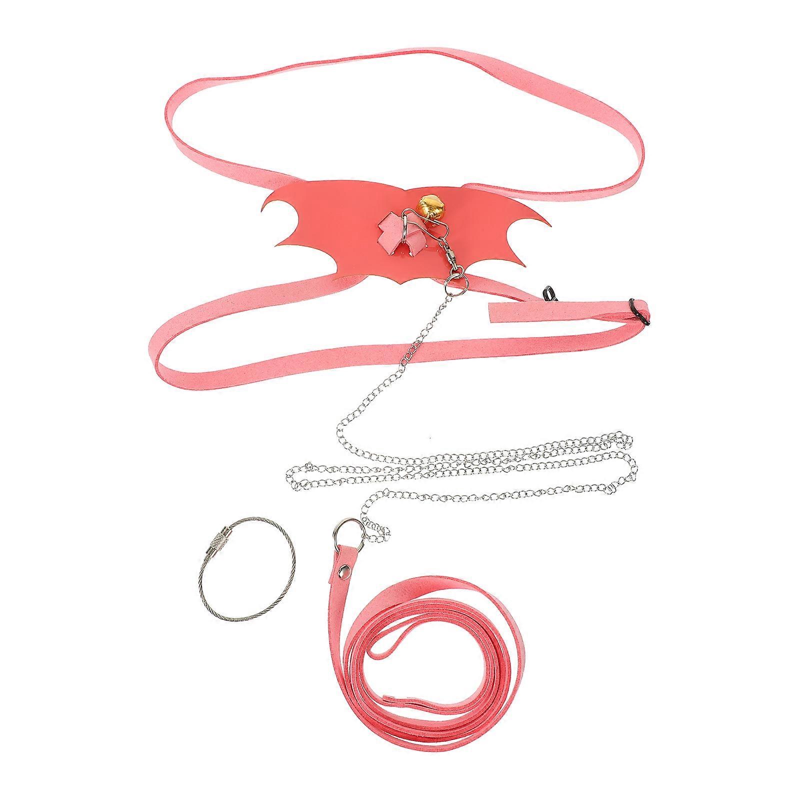 Lizard Leading Rope for Pet Use with Train Harness Pink Material