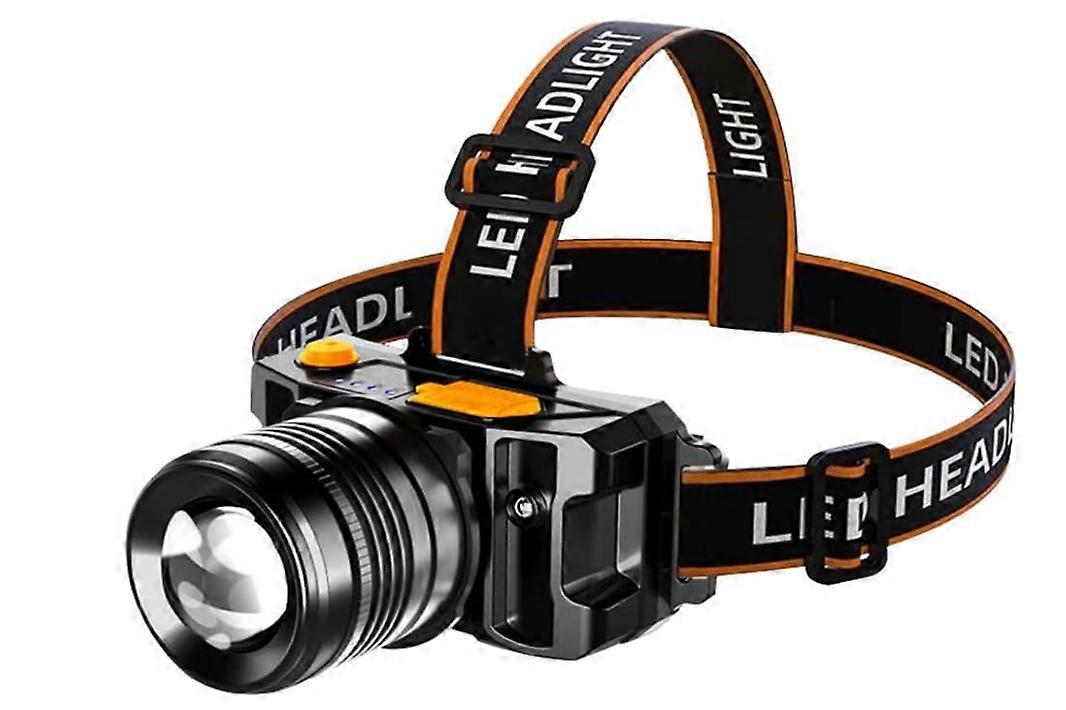 LED Headlamp Zoomable Hunting Headlight Ultra Bright Motion Sensor 3 Modes Head Torch High Power Zoomable Headlight with Power Indicator(Black)