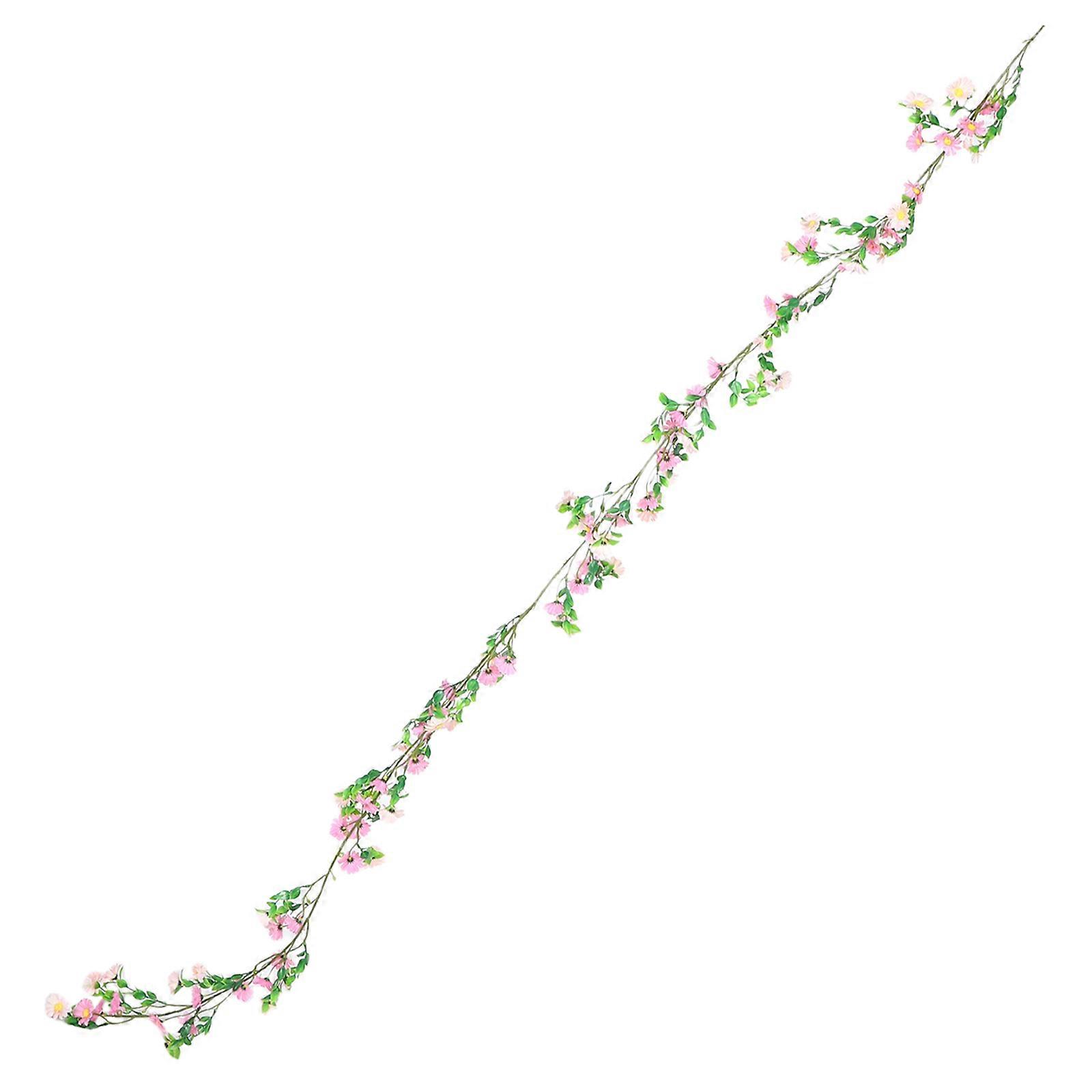 Spring Floral Garland Artificial Daisy Flower Vine For Home Decor Pink 210.00X4.50X4.50CM Realistic Design 1Pack