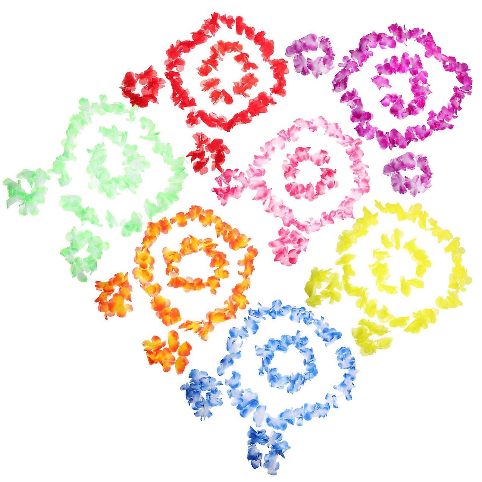 הוואי ליי סט ירוק הוואי אביזרים לואו מסיבת חוף נושא מסיבת 7 סטים חבילה 28 יחידות