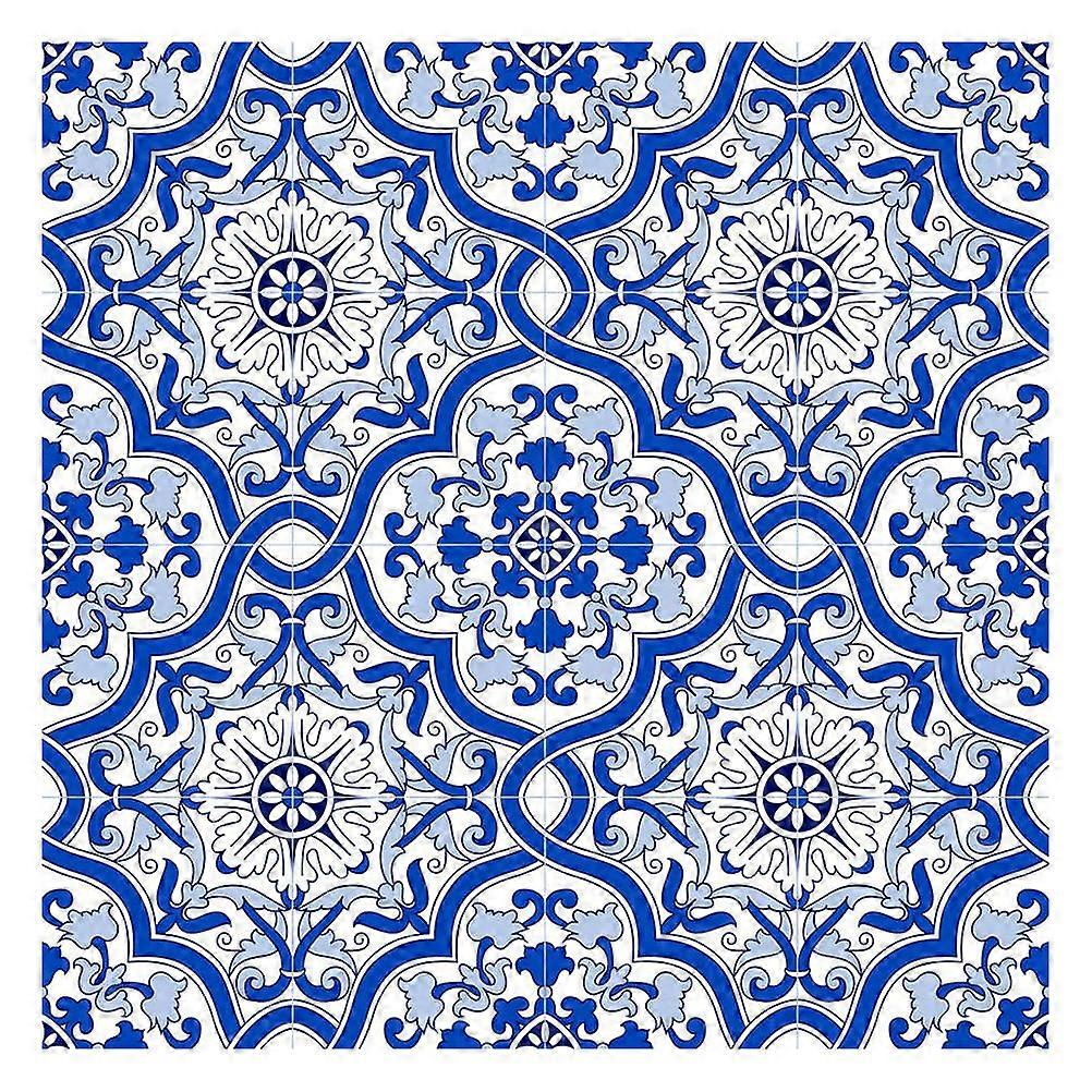 Waterproof Tile Stickers Square Self Adhesive Floor Decal Non Slip Wall Ornament Home Decoration Blue 30x30x0.1cm 1Set
