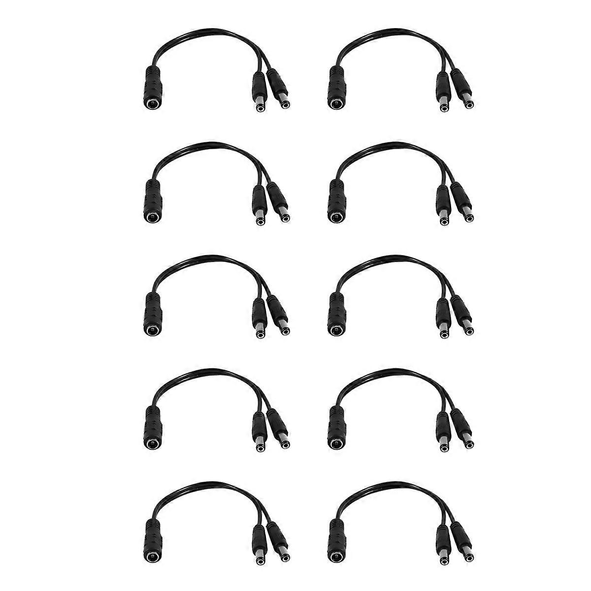 5.5x2.1mm 1 to 2 M/F DC Power Splitter Cable for Security CCTV Camera