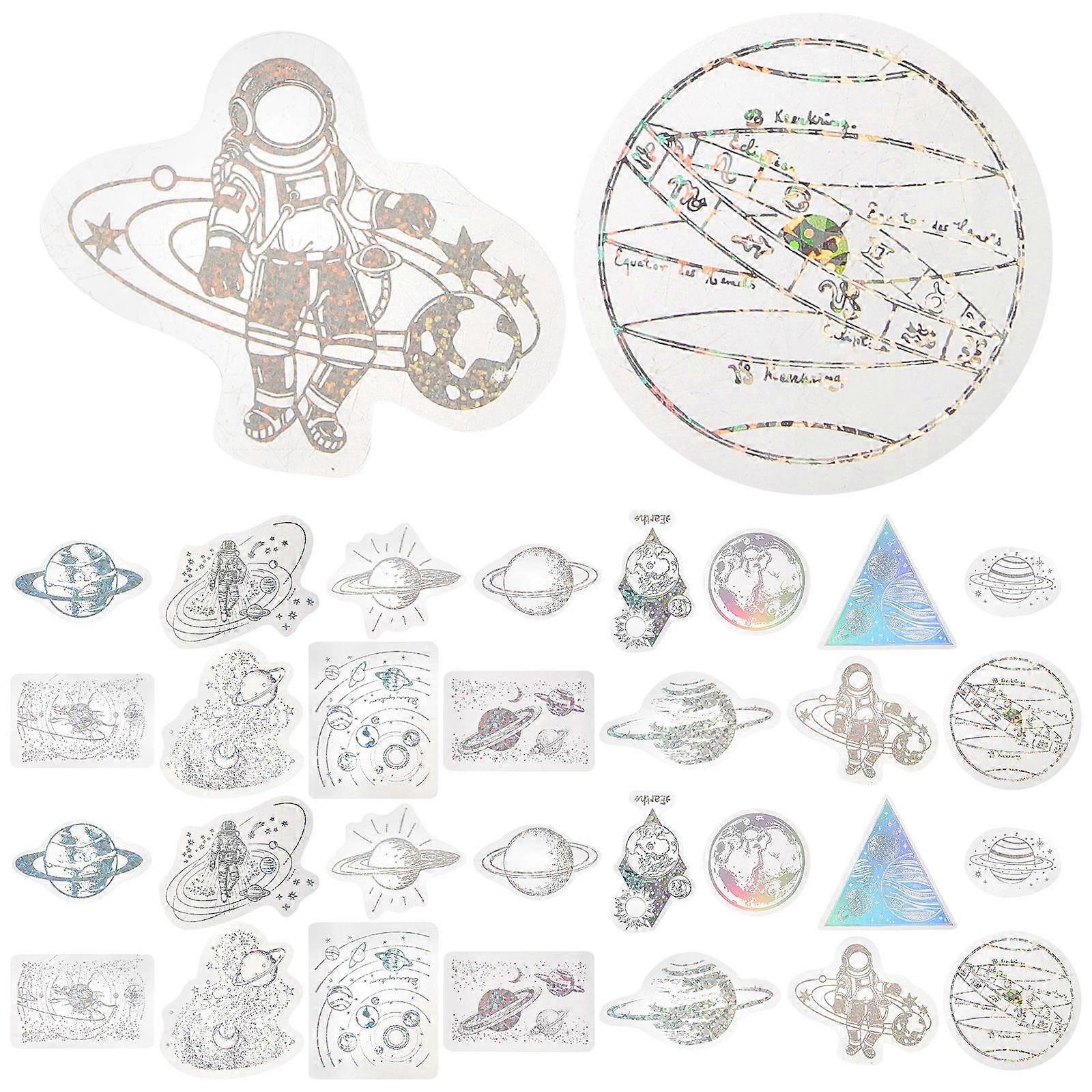 Self-Adhesive Holographic Stickers Scrapbook Material Notebook 45Pcs