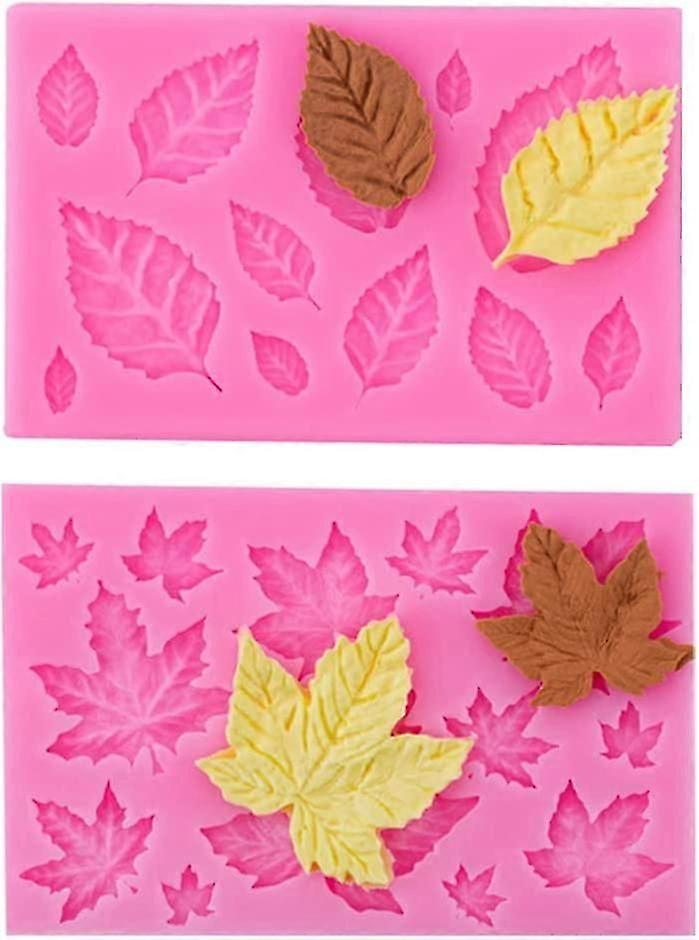 2Pcs Leaves Modeling Leaf Mould Silicone Mold
