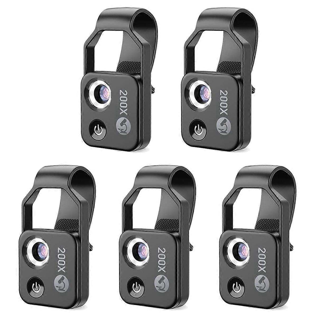 5X 200X Cell Phone Microscope Accessory with Window Microscope, Portable Mini Digital Microscope wit