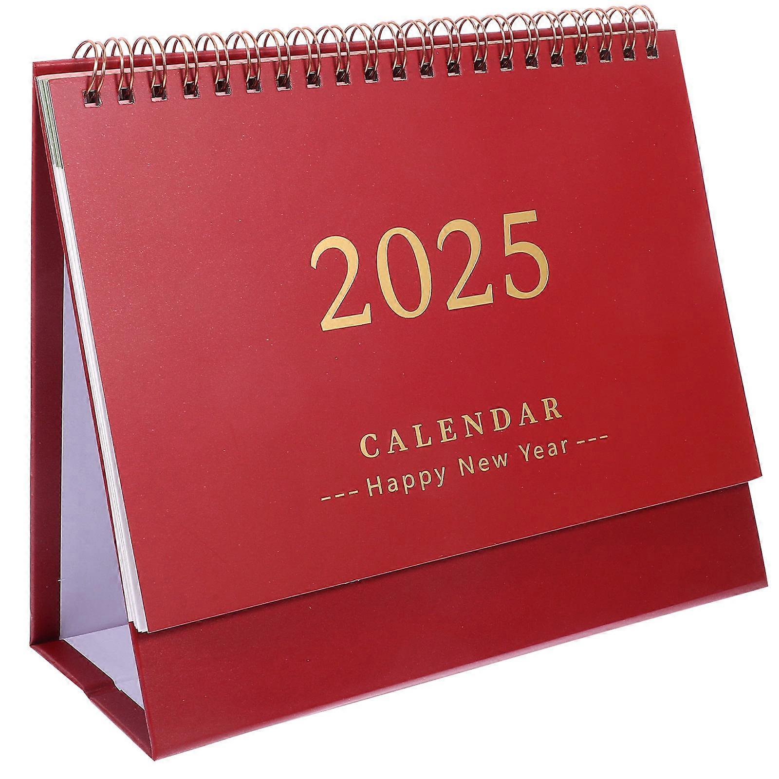Flip Calendar Mini Desk Daily Schedule Ink-Resistant Paper 360-Degree Pages 1Set