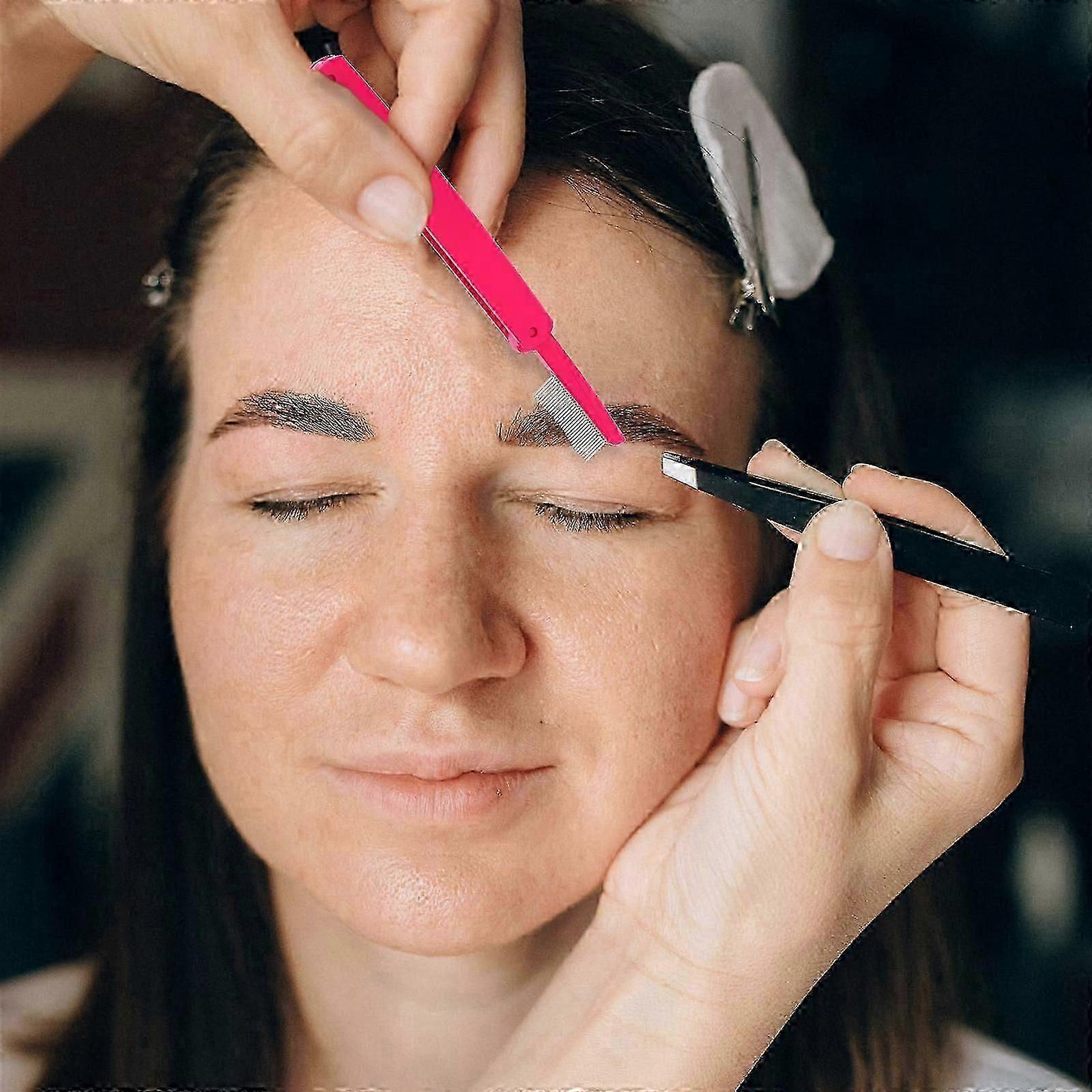 2pcs Foldable Eyebrow Brushes Eyelash Combs Double-ended Eyelash Brushes