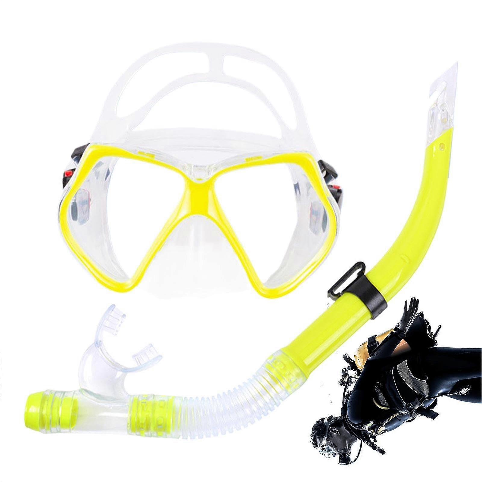 Snorkel Set for Adults, Diving Mask, Leakproof and AntiFog, Professional Snorkel Equipment with Tempered Glass Lens for Swimming