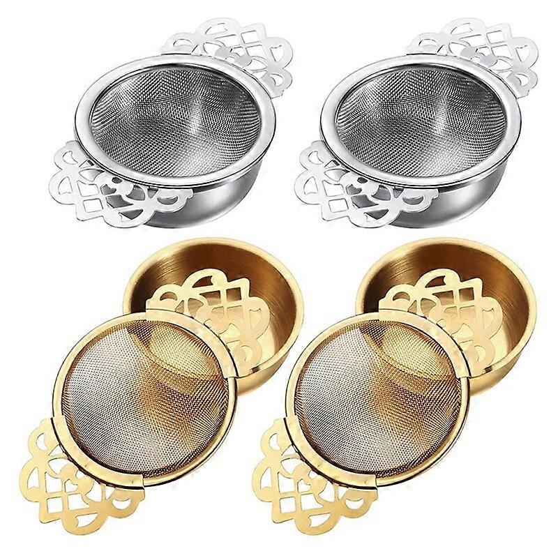 Tea Strainers with Drip Bowls, Mesh Tea Infusers Stainless
