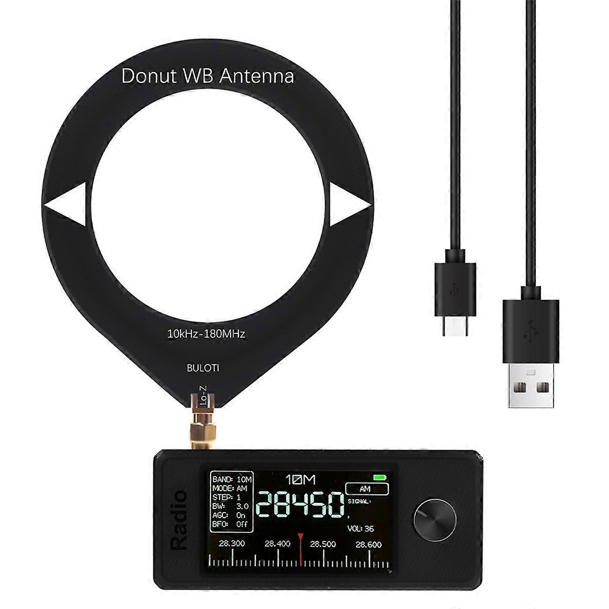 0.5-108mhz Portable Radio LSB USB AM FM FM/AM Pocket Radio Black