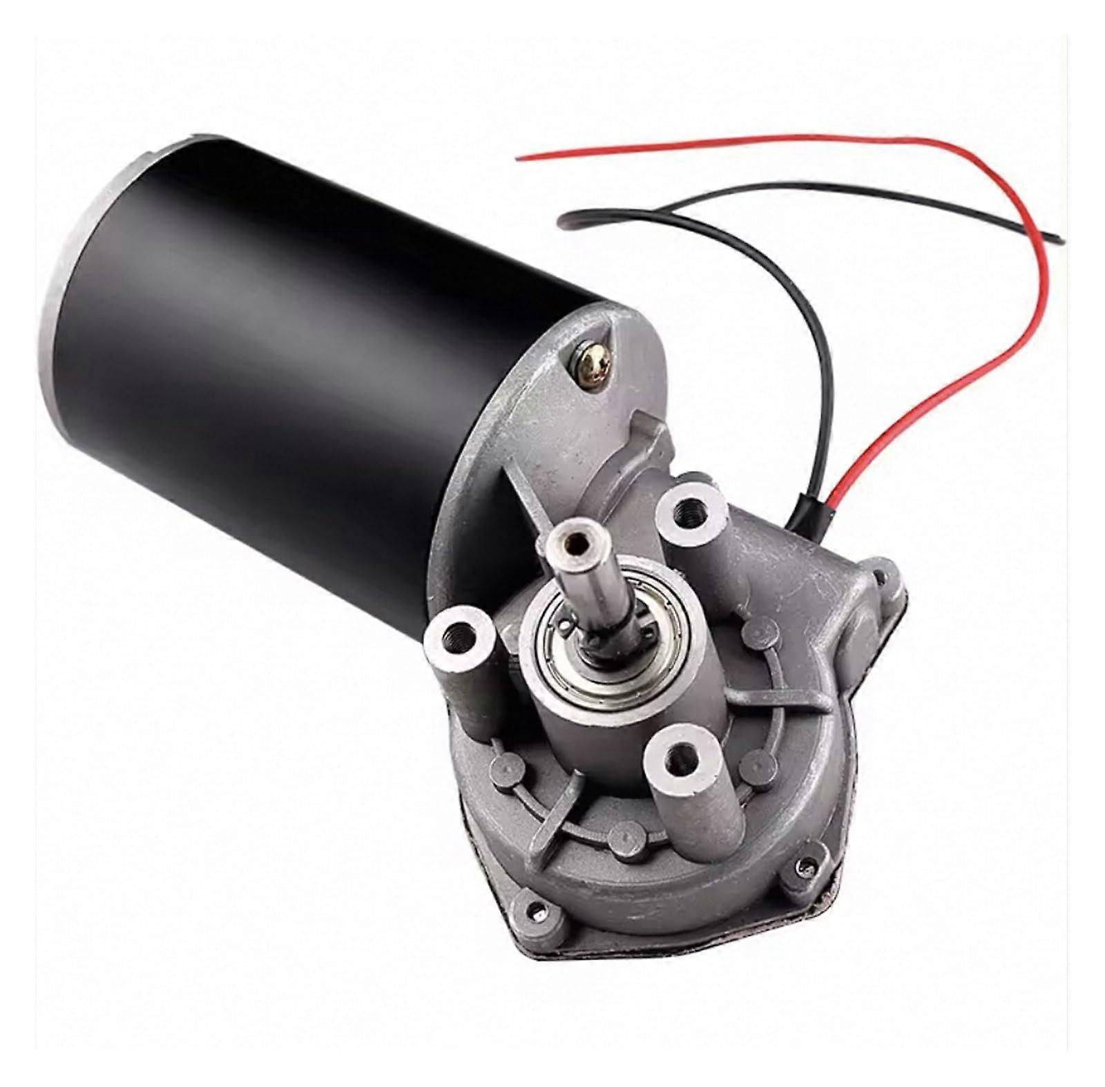 24V Brush Roller Sweeper Micro Servo Motor Vibrating DC Gear Motor for Garage Door 12V 60W 60rpm Black