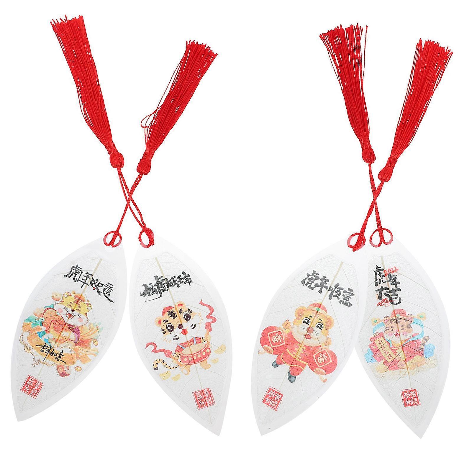 Cute Cartoon Bookmarks Year Of The Tiger Bookmarks For Studying Collectors 4Pcs