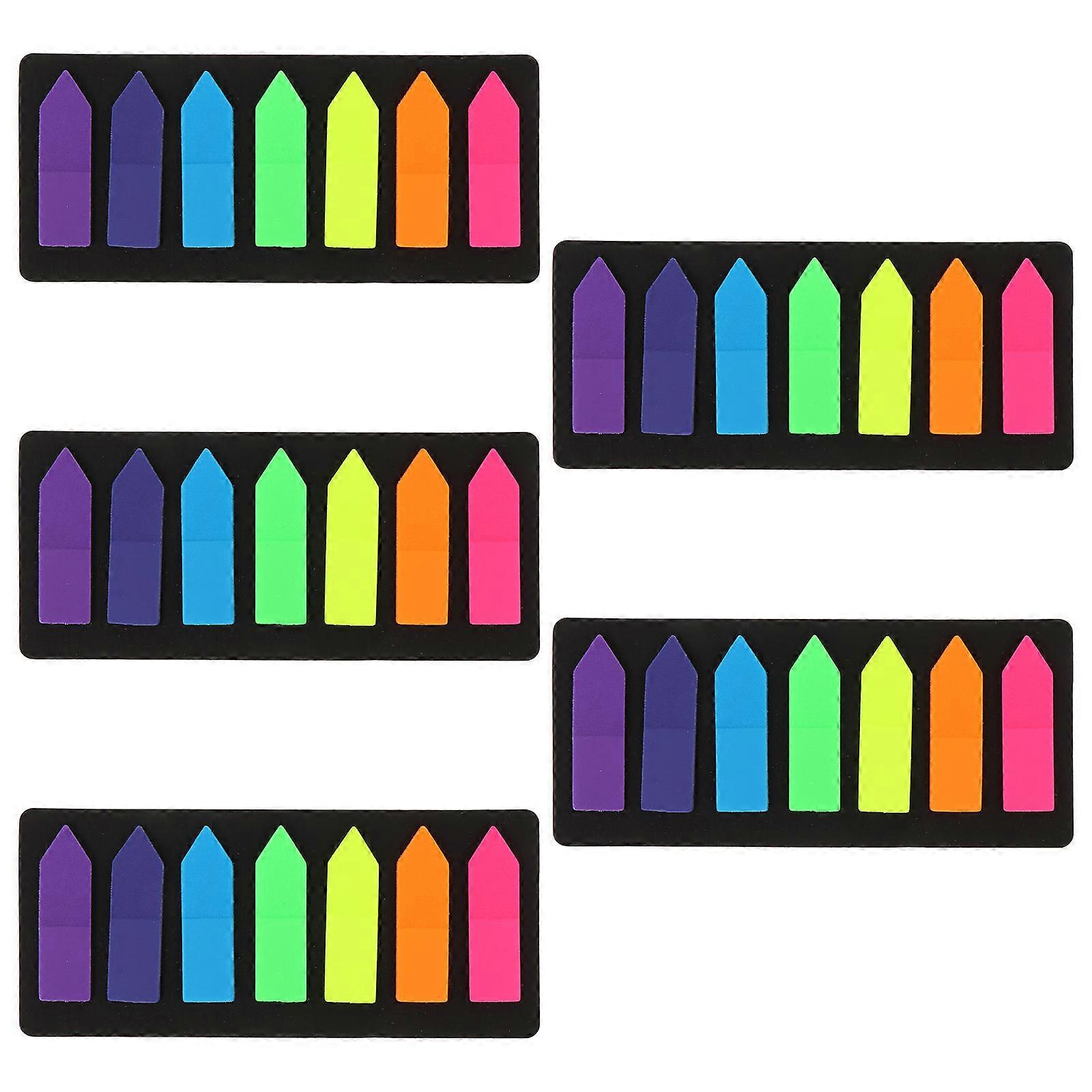 Adhesive Notes Fluorescent Sticky Memo Notes Office Use Assorted Color Arrow Shape 5 Sets