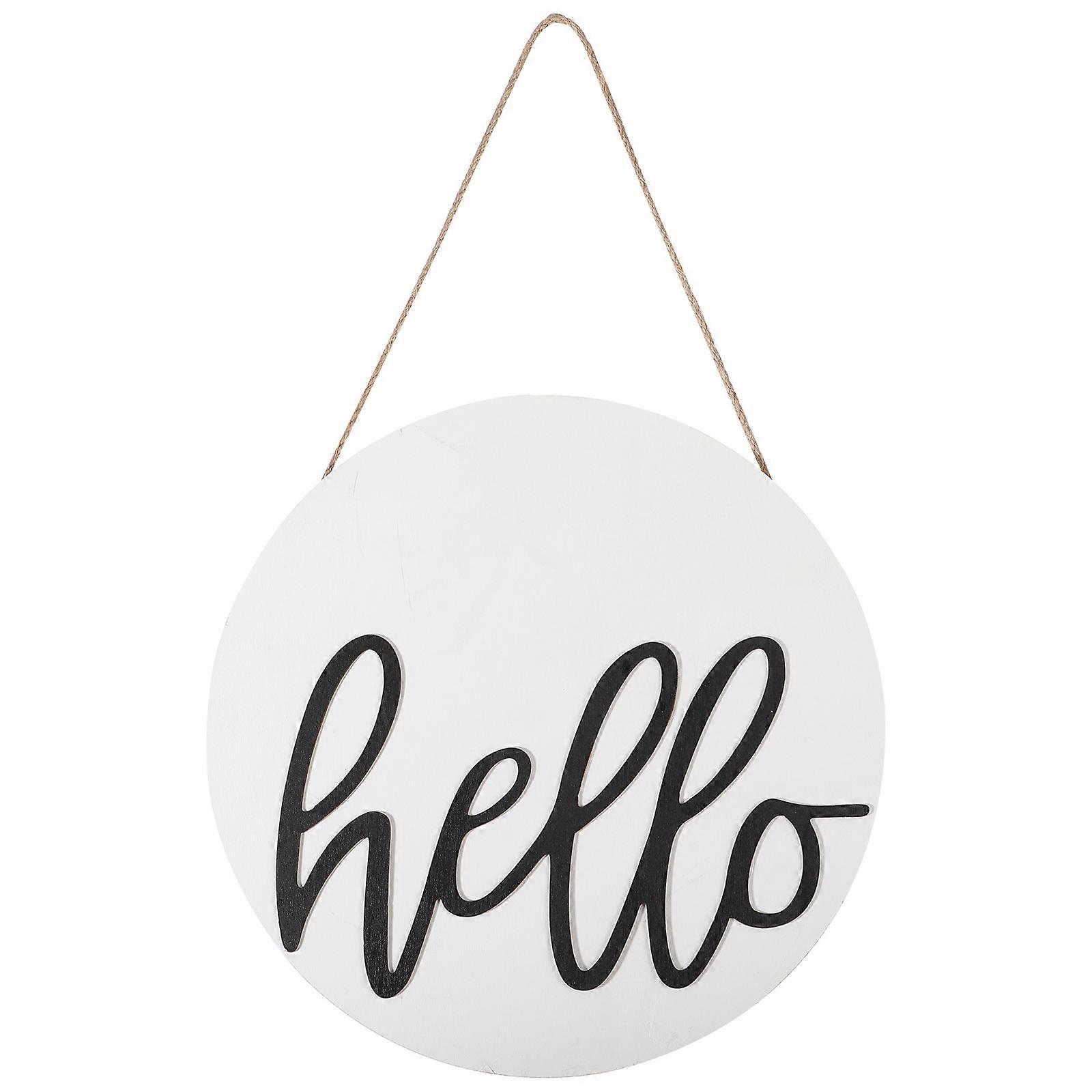 Wooden Welcome Door Pendant Chic Hanging Decor for Home, Natural Design, Lightweight, Portable, Front Door & Garden Display