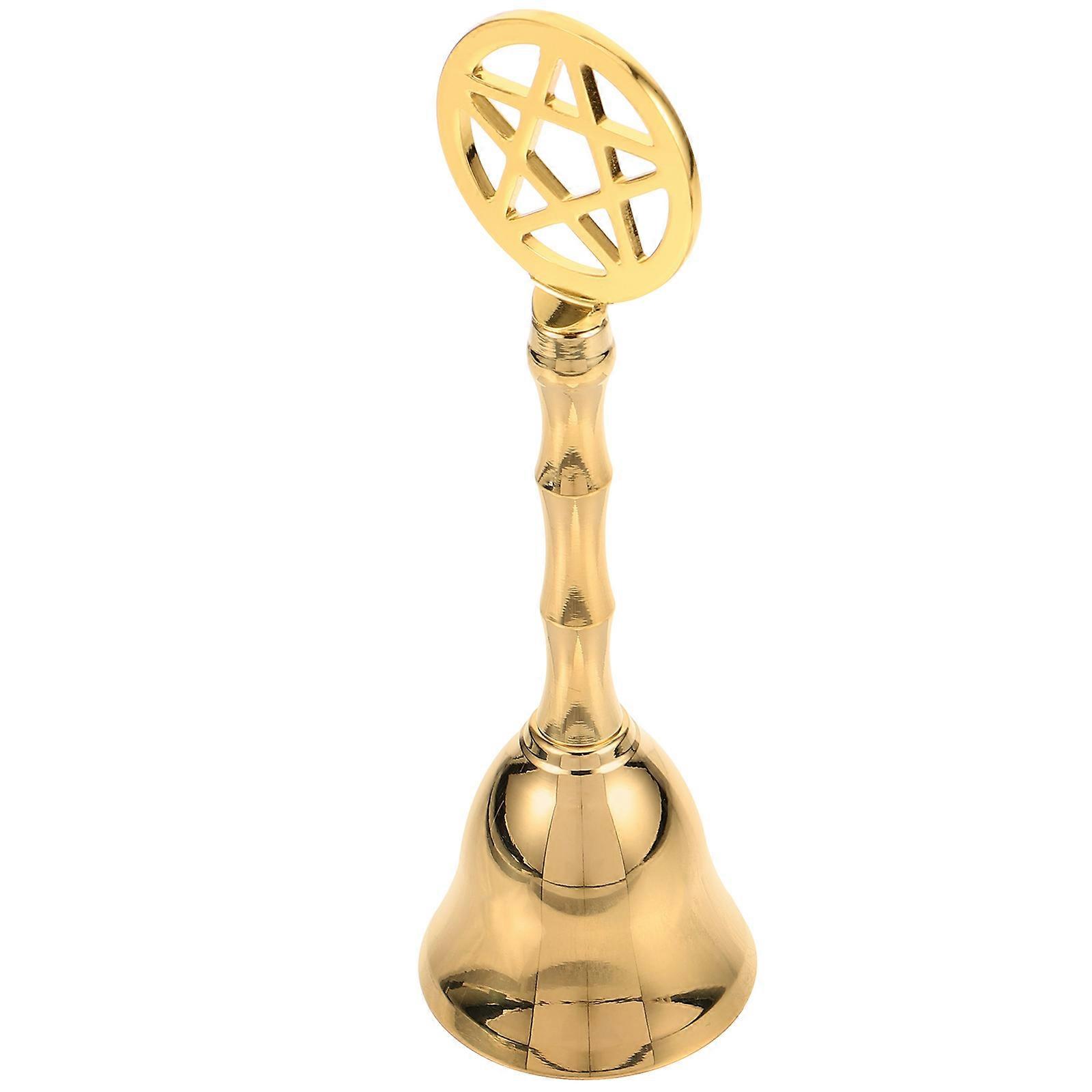 Loud Bell Handheld Bell Altar Decor Pentagram Shape Copper Material 1Pack