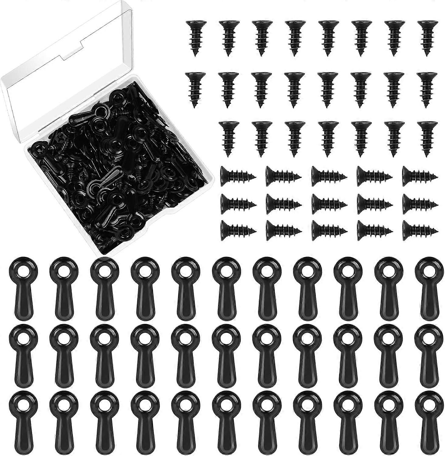 Picture Frame Turn Button Fasteners Set, 100 PCS Picture Frame Backing Clips Photo Frame Hardware Clips with 100 Pieces Screws for Hanging P