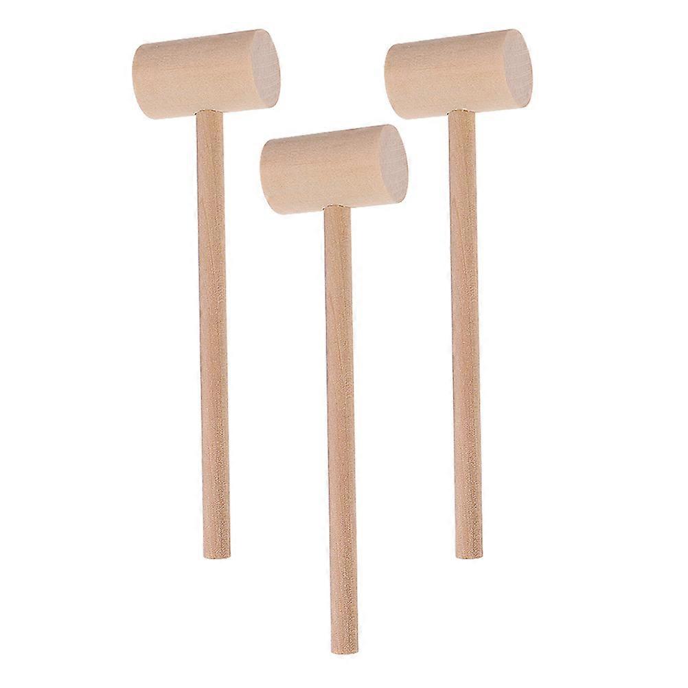 3pcs Wooden Crab Mallets for Shelling Seafood, Smooth Surface Lobster Hammers for Home Kitchen Use, Family Gatherings and Seafood Parties Essential