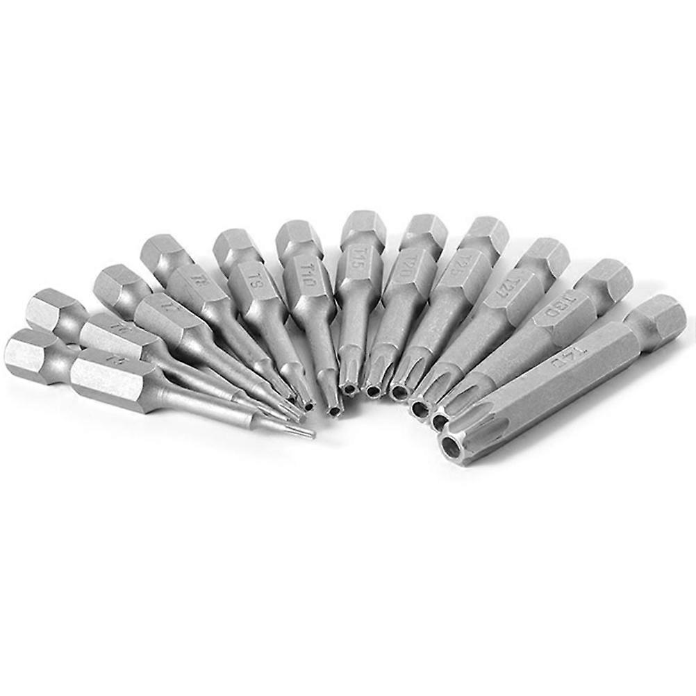 Screw Driver Bit Sets Silver Woodworking Electric Screwdriver Compatible 12 Sizes in Set 12Pack