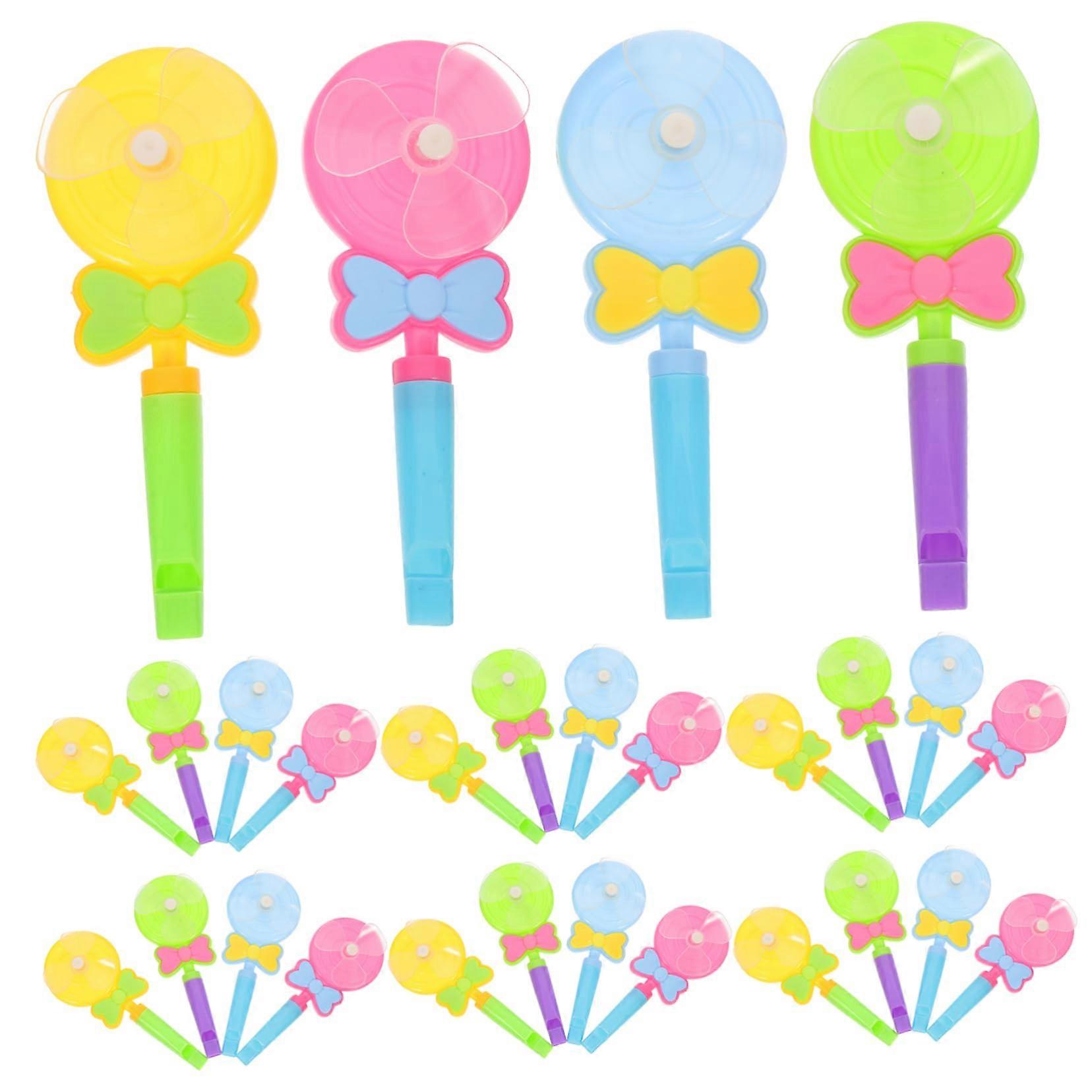 30 Pack Kids Whistles Windmill Whistle Cartoon Noise Maker Toy Colorful Birthday Party Favor Pipe Set for Children