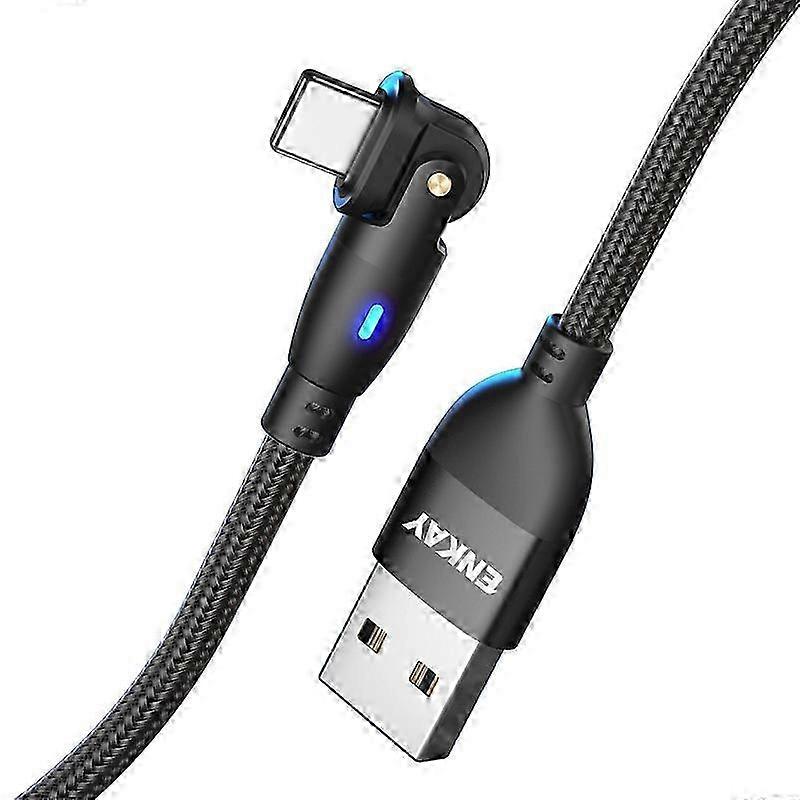 1m USB to Lightning 180 Degree Rotate 2.1A Data Cable with LED Indicator for Certain Brands
