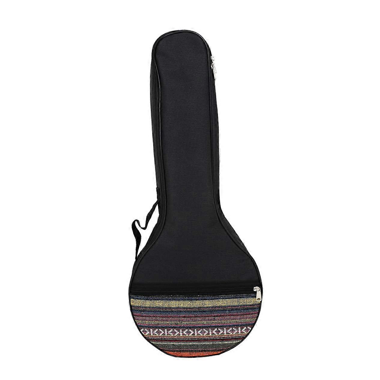 Banjo Case 1 Piece Padded Multifunctional Ethnic Pattern Adjustable Shoulder Strap for Transport and Storage
