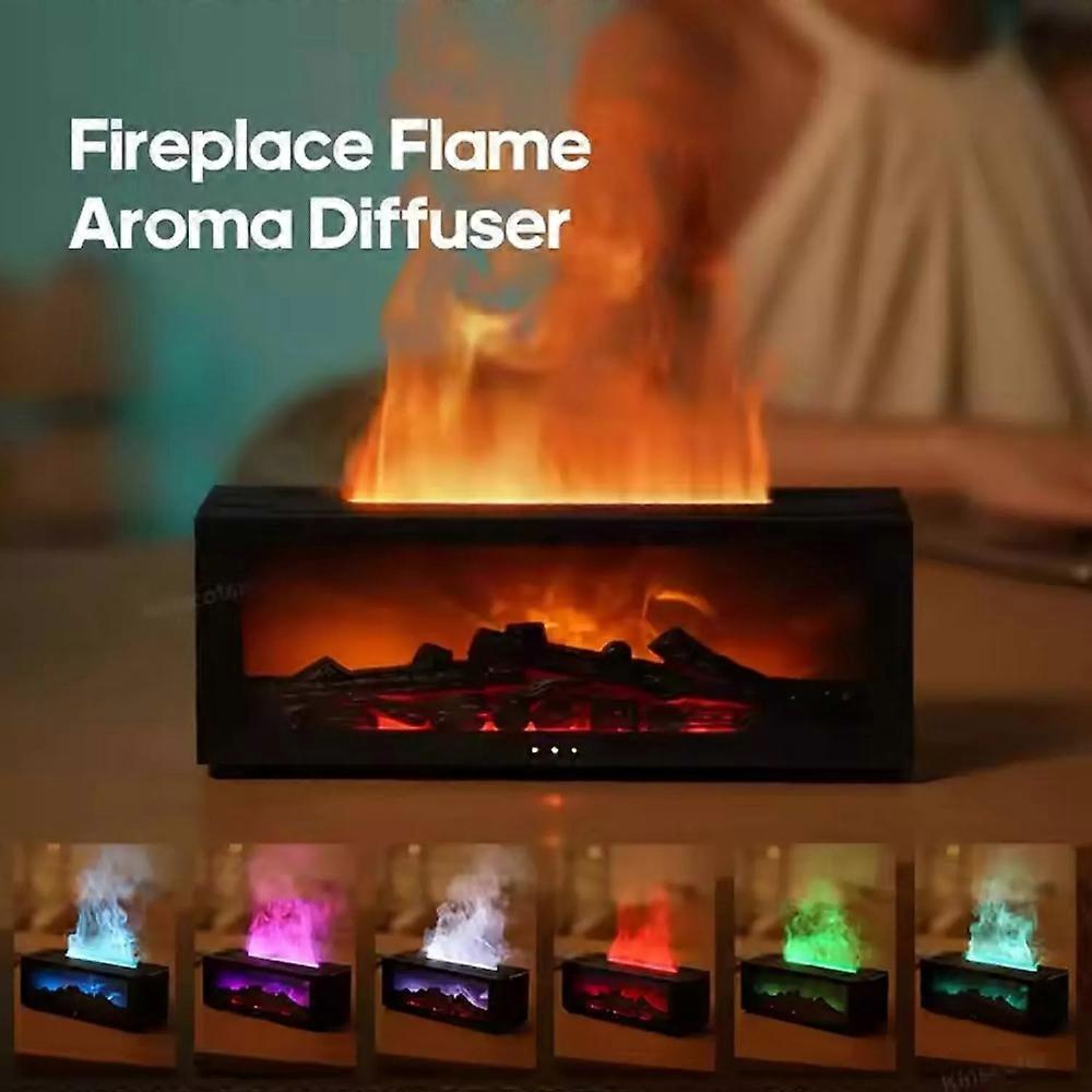 Air Humidifier Essential Oil Diffuser Flame Aroma Humidifier Home Room Fragrance Diffuser with Night Light Aromatherapy Diffuser