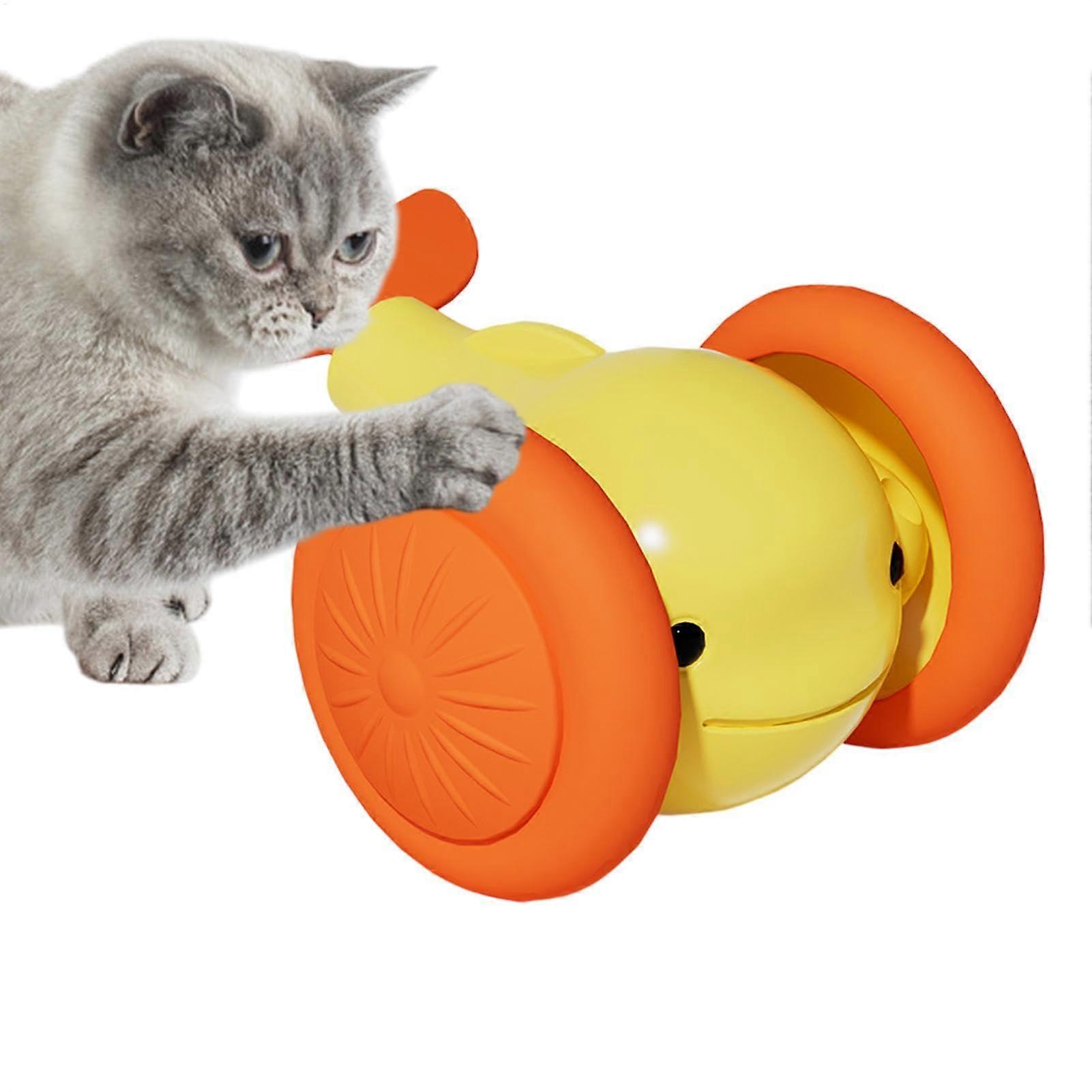 Movable Ball for Cat, Rechargeable Interactive Electric Cat Toy, Little Whale Shape, Yellow for Indoor Play and Kitten Training