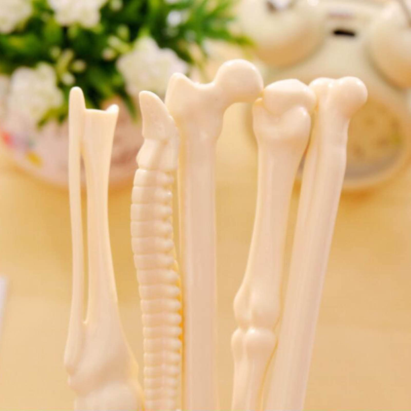 Ornaments Funny Pen Set of 5.5 Bone Shape Ballpoint Pens with Comfortable Grip for Smoothing Writing