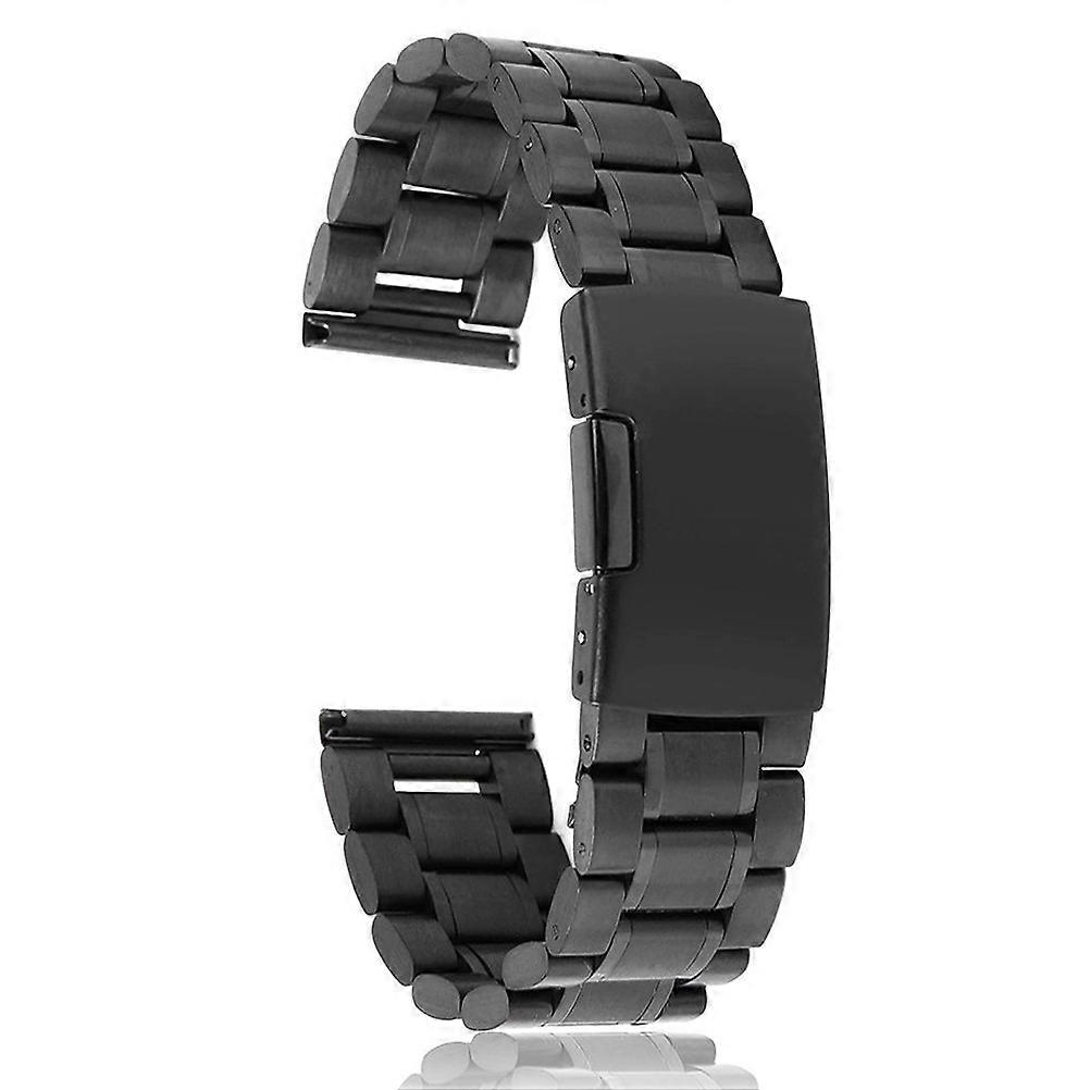 Metal Watch Strap Replacement Watch Strap 20mm Width Black Color for Daily Use 1Set