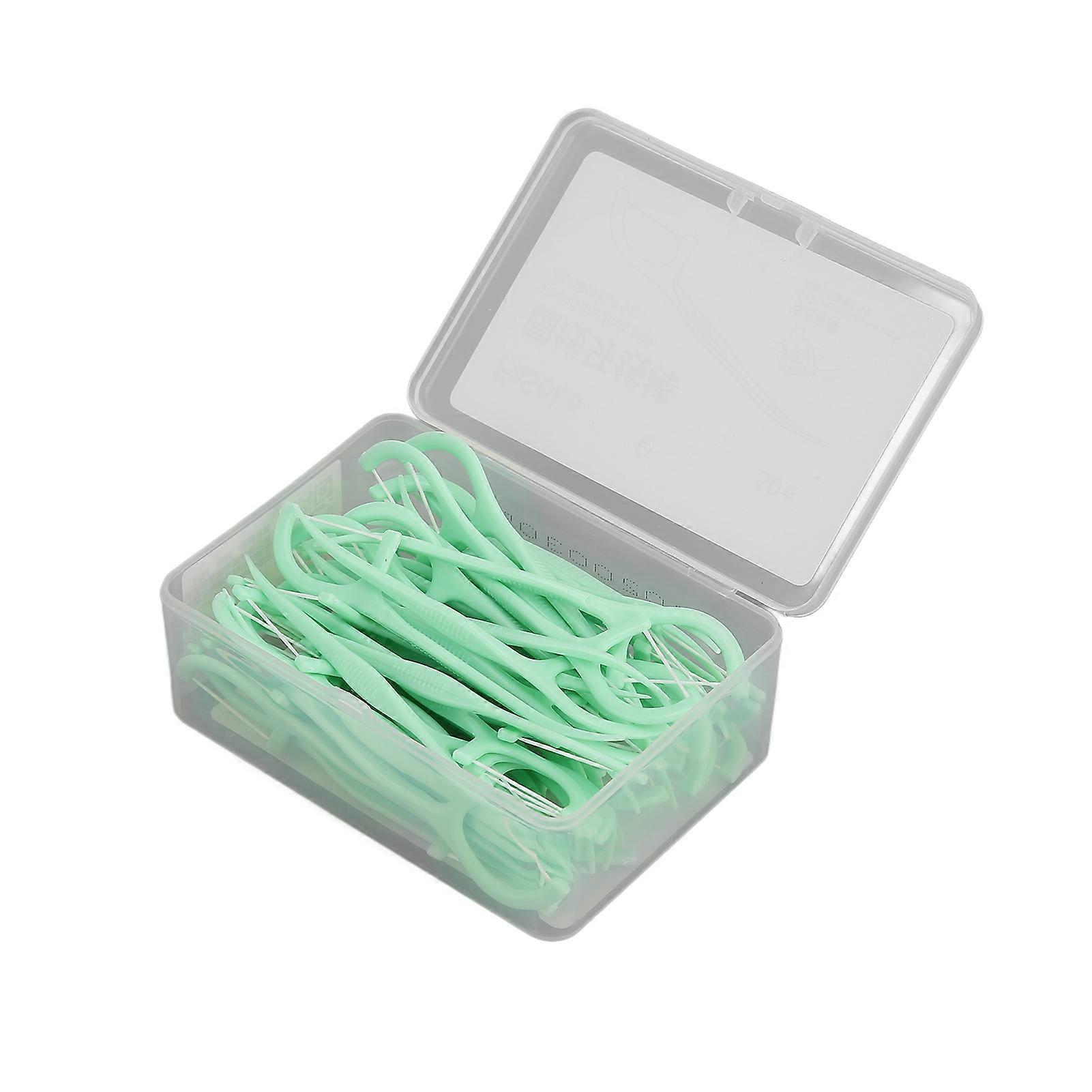 50pcs Dental Floss Picks Thin Thread Tooth Floss Plaque Removal Teeth Cleansing Floss for Adults