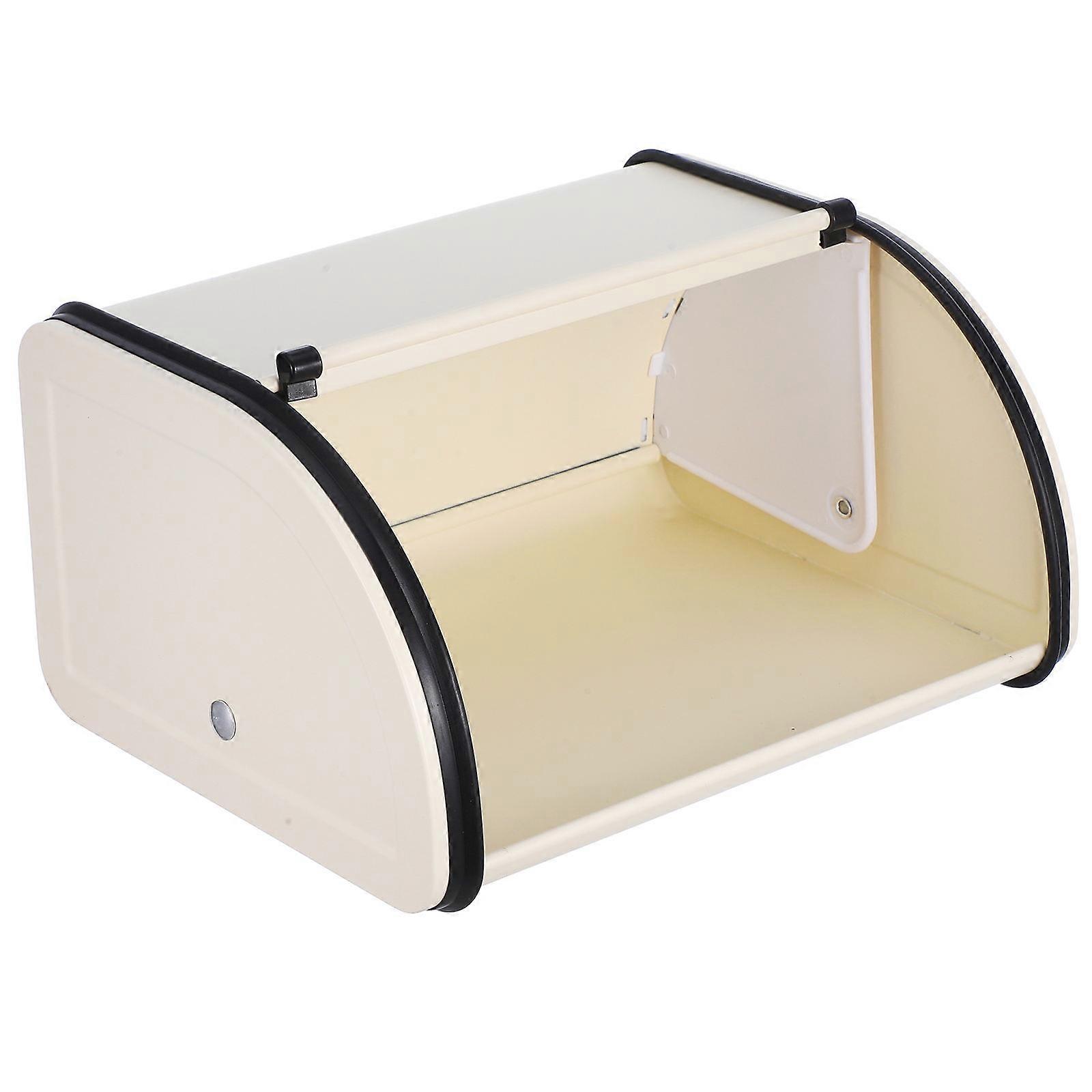 Modern Bread Box Roll Top Lid Bread Preservation Homeowners Minimalist 9.8×8.3×5.5in 1Set