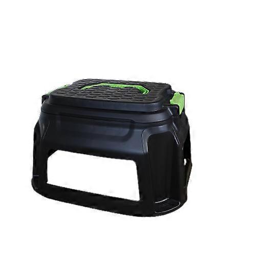 33Cm Black And Green Heavy Duty Step Stool With Tool Caddy Storage