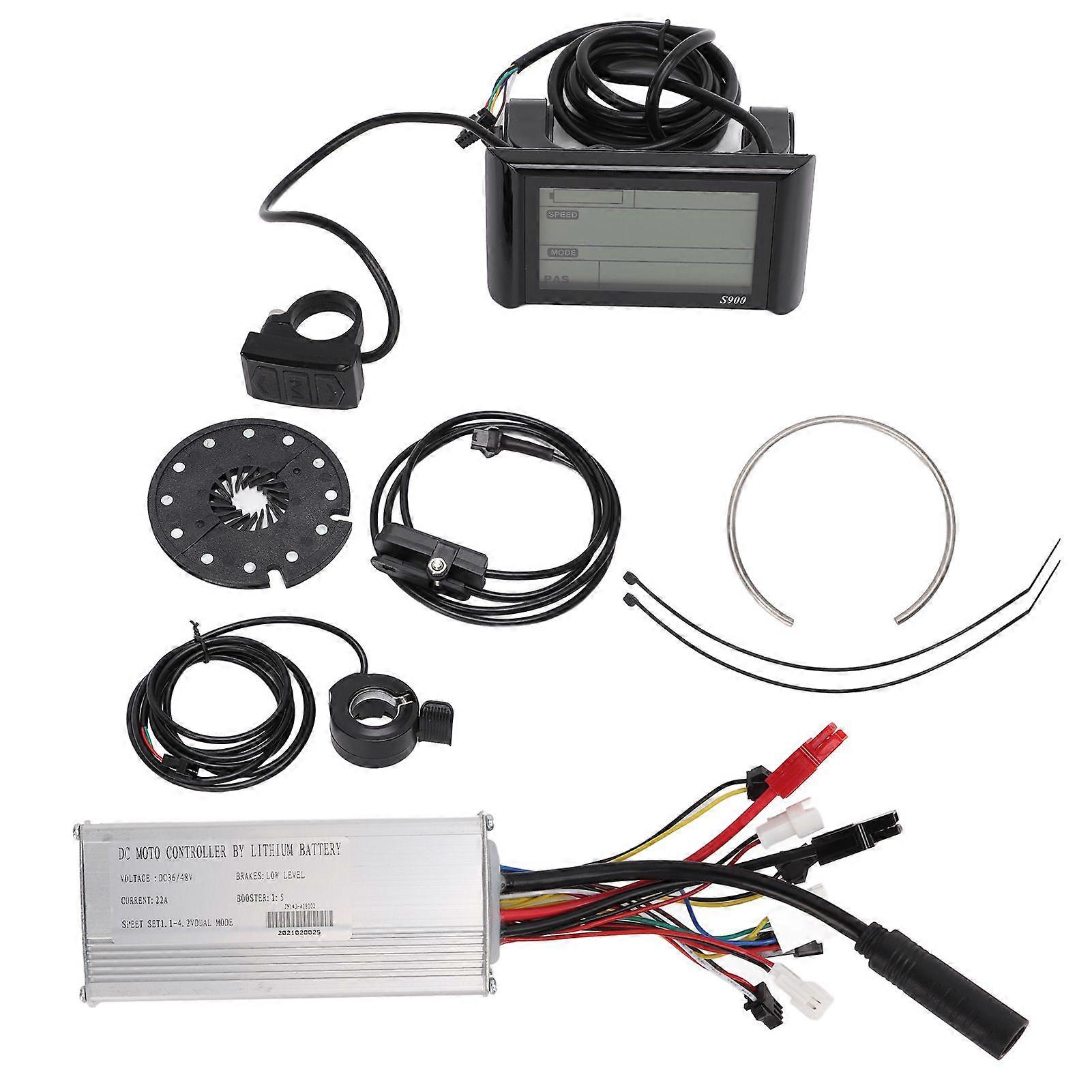 Elektrofahrrad Modifikationskit Controller Display Daumen Gashebel Power Pedal Assist Sensor Kit für 36V 48V 500W MotorYMQX)