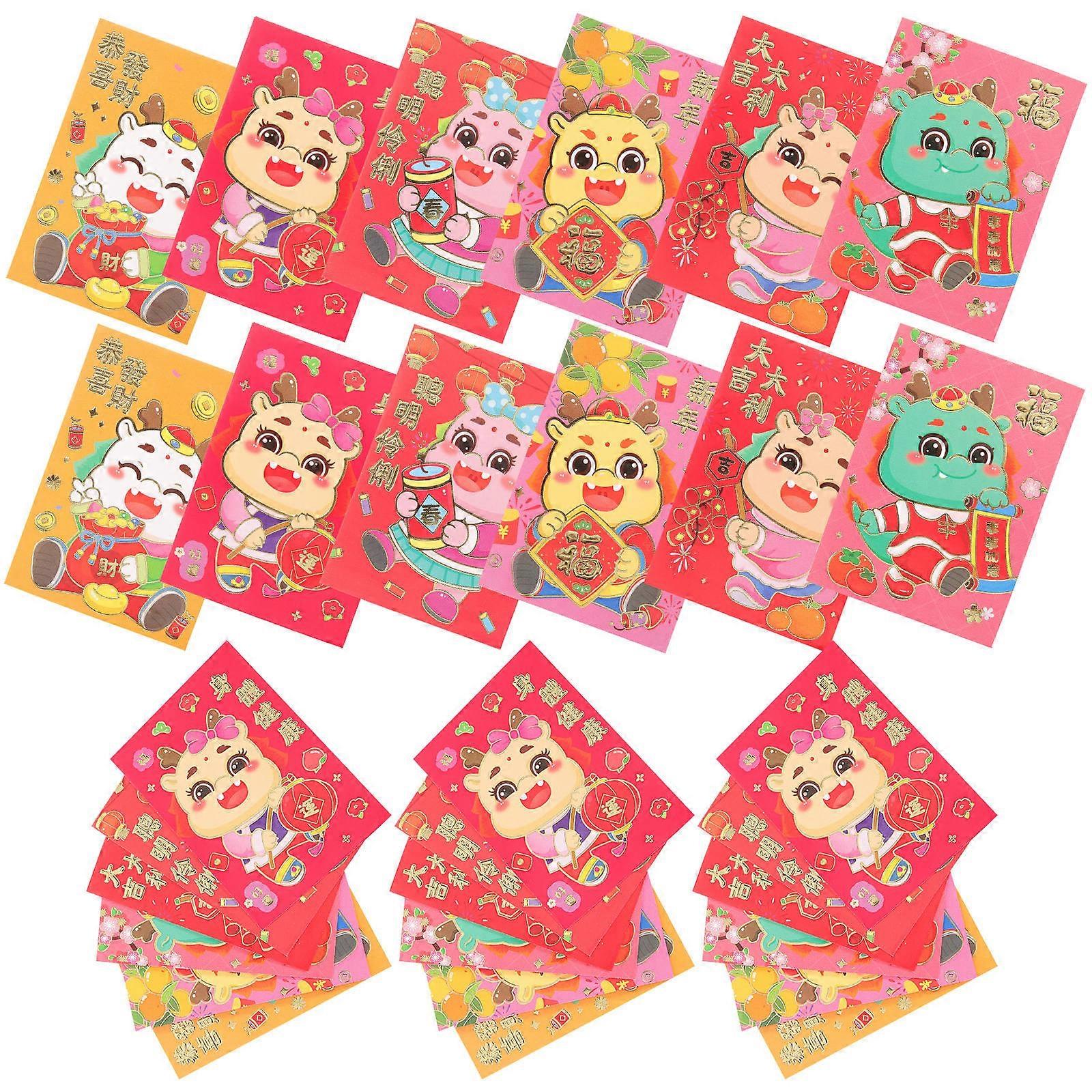 Cash Holder Red Envelopes Chinese New Year Rectangular 11.5x8cm 30Pcs