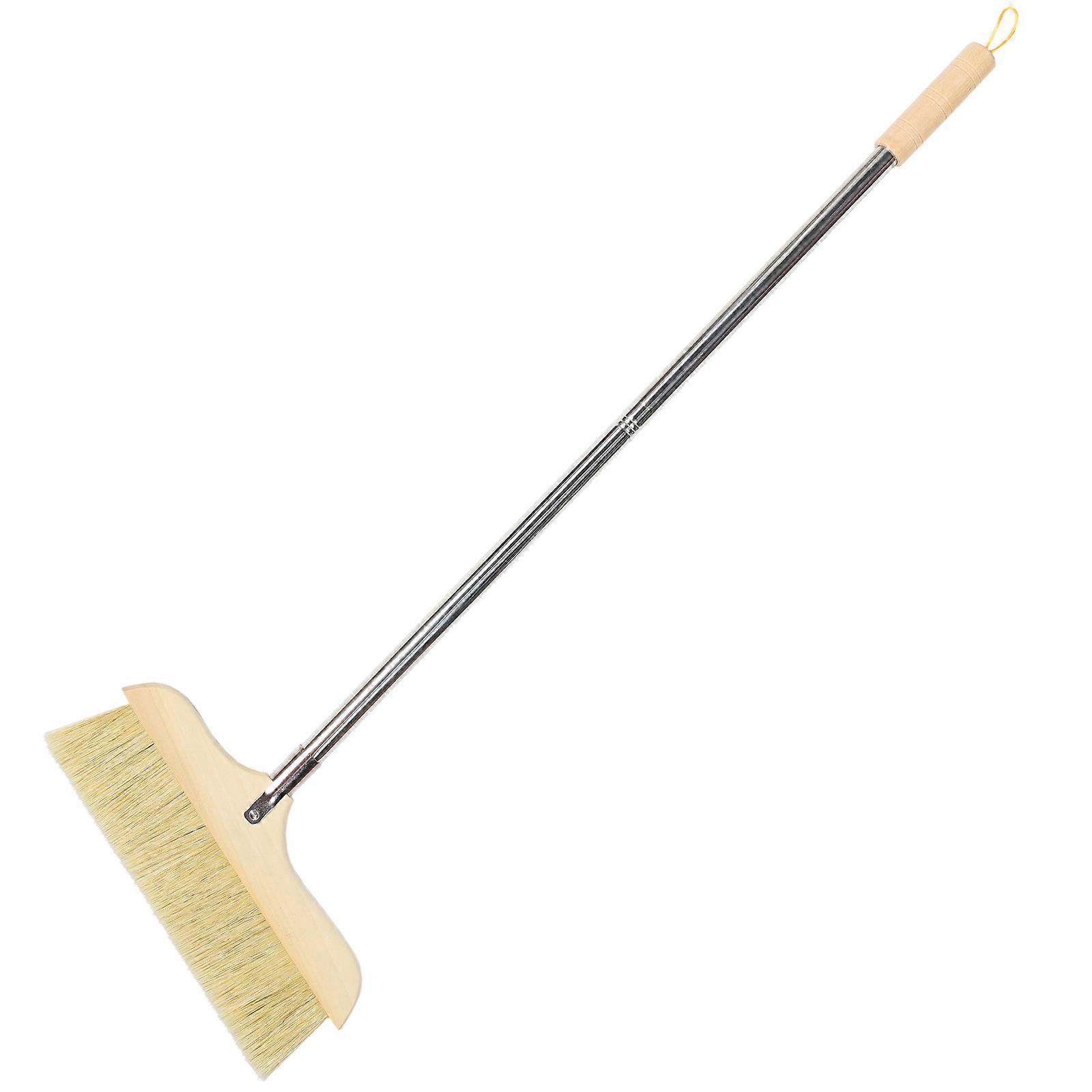 Bristle Broom with Long Handle for Indoor Outdoor Floor Sweeping – Comfortable Home Cleaning Brush with Hanging Rope Design for Kitchen and Office Use