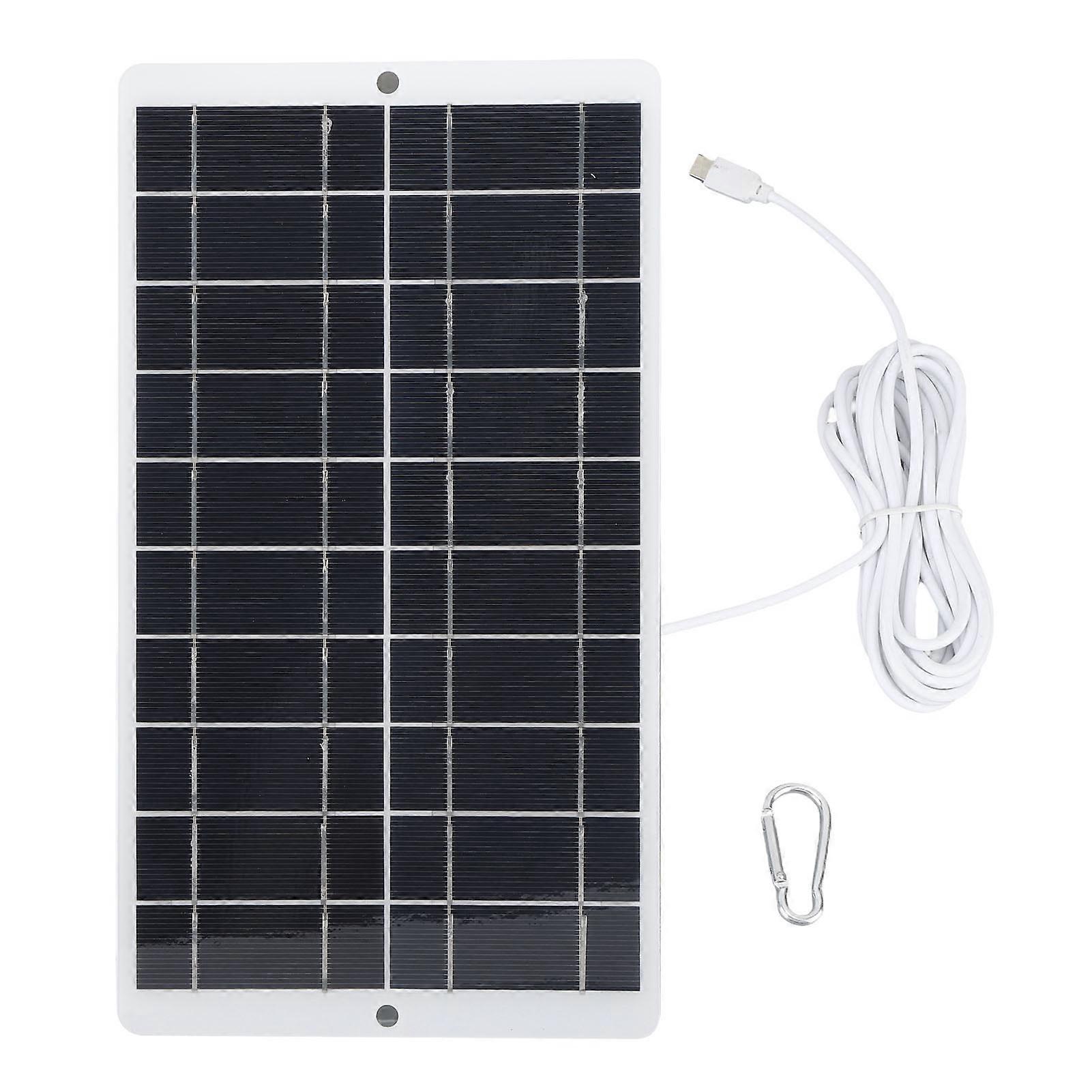 8W 5V Portable Panel Low Power Consumption Type C Output Solar Charger for Camera Street Light Phone