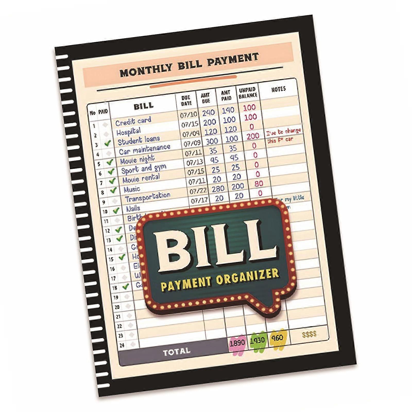 Budget Planner and Bill Checklist Organizer for Family Finance Management, Portable with Simple Layout and Clear Sections