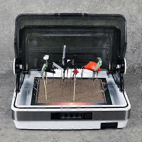 Airbrush Spray Booth with Dust Cover, Large Capacity, Paint Booth, 4 Speed Timing Temperature Setting for Models, Arts, Crafts 34*28*25cm