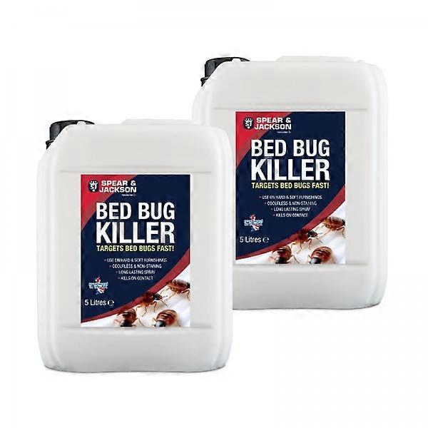 Bed Bug Killer, 2 x 5 L, Long-Lasting, Odourless, Insecticide, Spear & Jackson