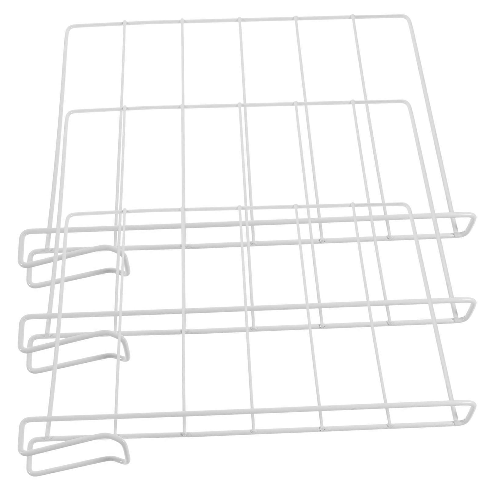 3 Pcs White Iron Closet Shelf Dividers   Reinforced Structure, Rounded Edges, Unique Hook Design for Multi Purpose Hanging and Space Organization
