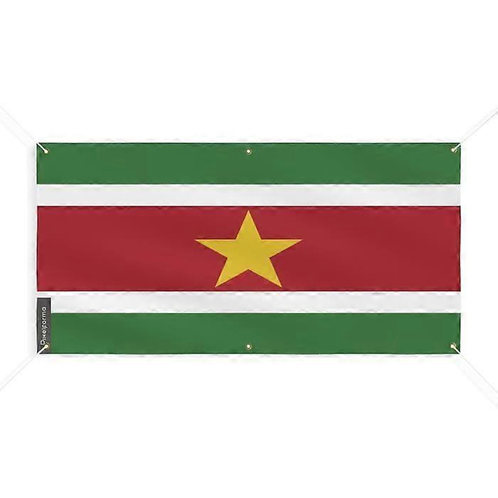 Suriname Flag Banner 6 Grommets 190x380cm Polyester