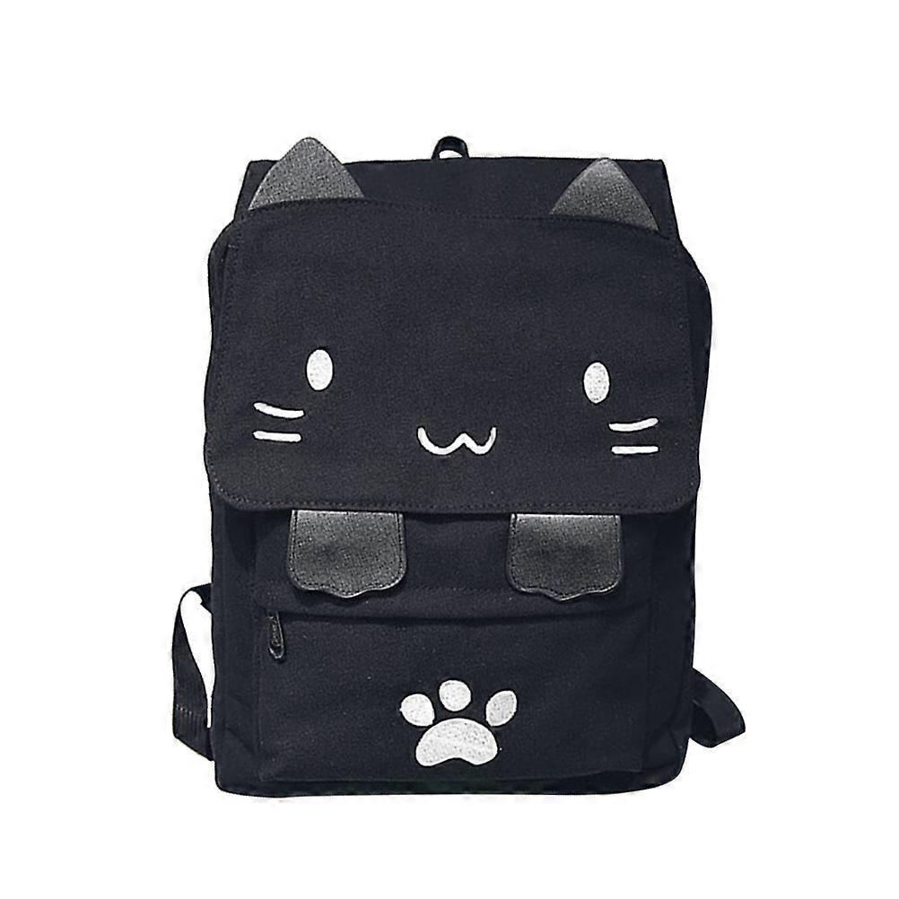 Backpack Bag Cat Design Lightweight For Girls Trips Black 50.00X42.00X12.00CM Carry Books 1Set