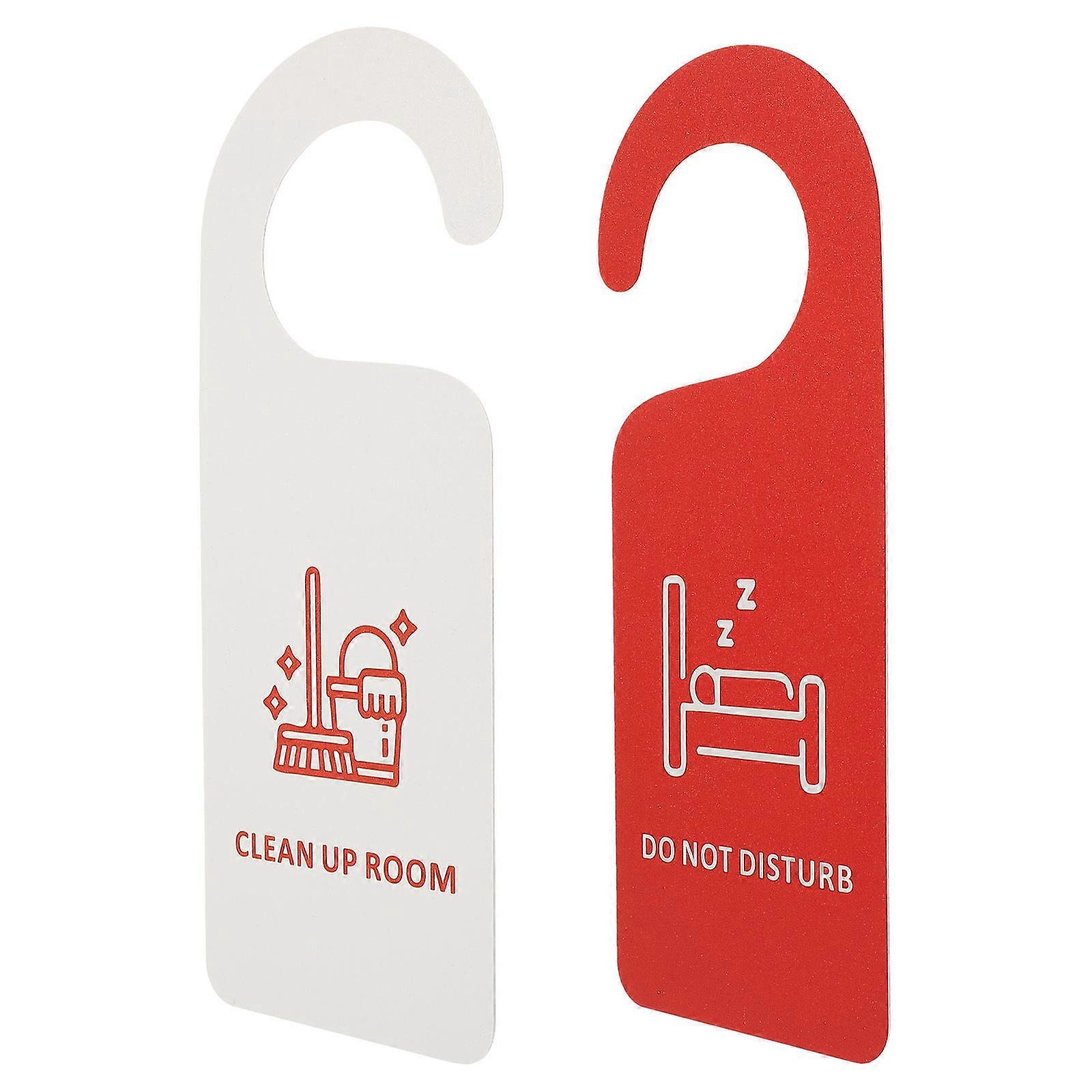 Reversible Door Decor Sign Do Not Disturb Door Hanger Hotel Office Privacy Indicator Rectangular PVC Material 1Set